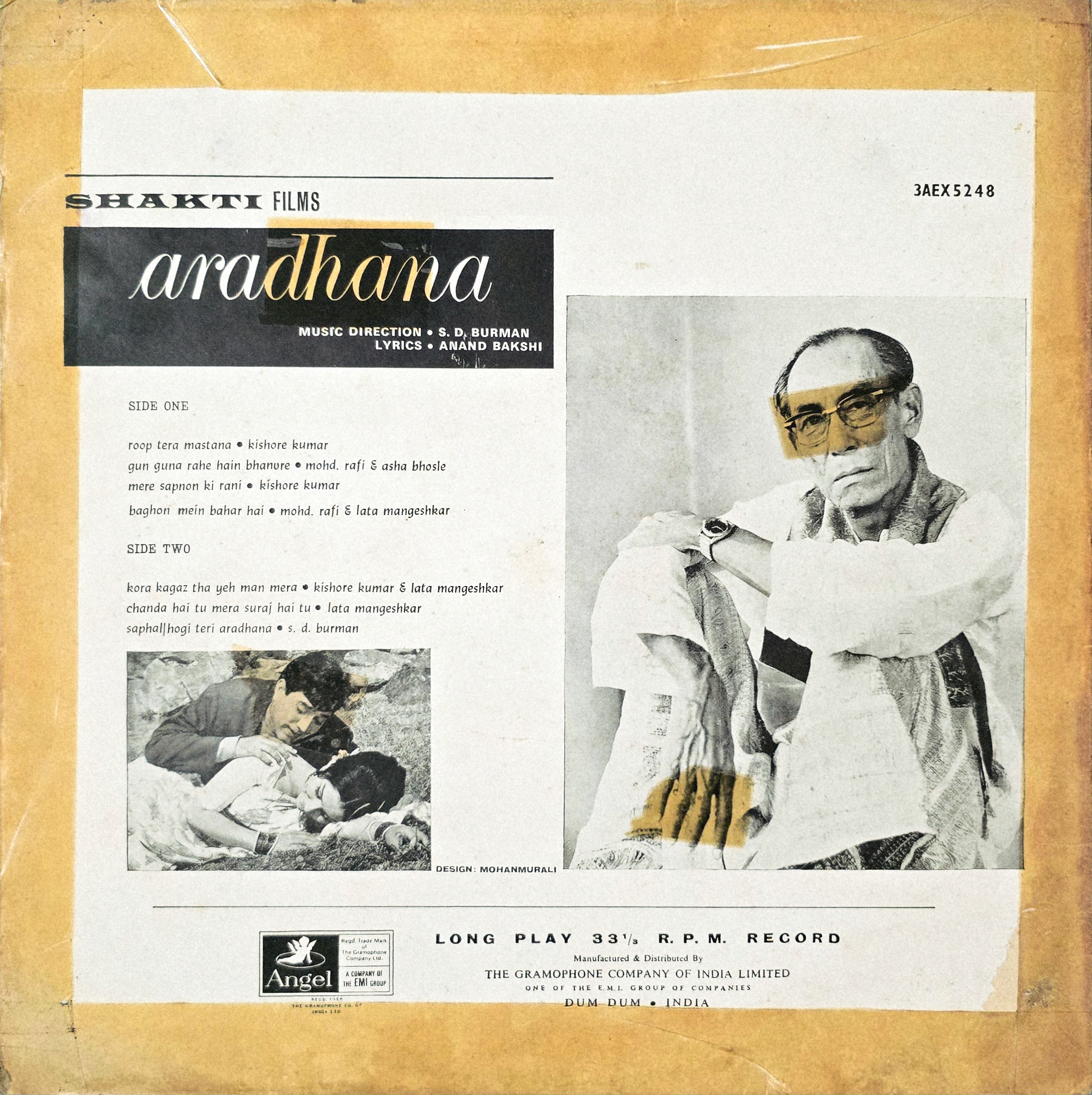 ARADHANA - LP RECORD ( ANGEL / FIRST PRESSING / 85-90% ) (EDGE TAPED) 3AEX 5248 - thumbnail 2