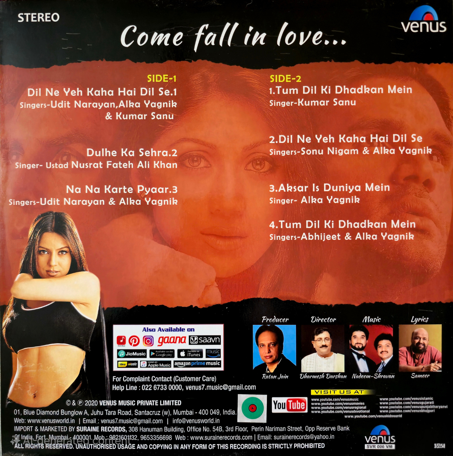 DHADKAN - VINYL RECORD ( 1ST ISSUE ) GREEN - thumbnail 4