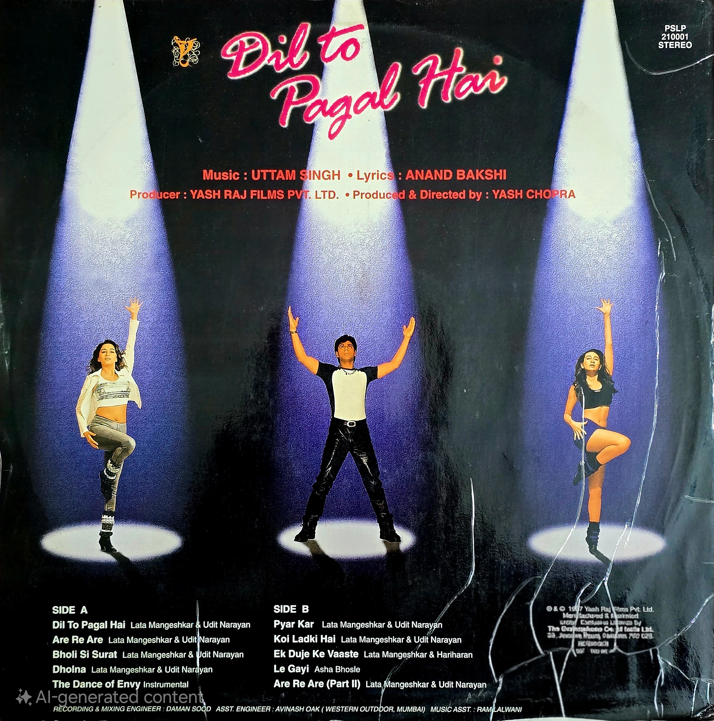 DIL TO PAGAL HAI - VINYL RECORD (HMV / MINT) PSLP 210001 - thumbnail 2