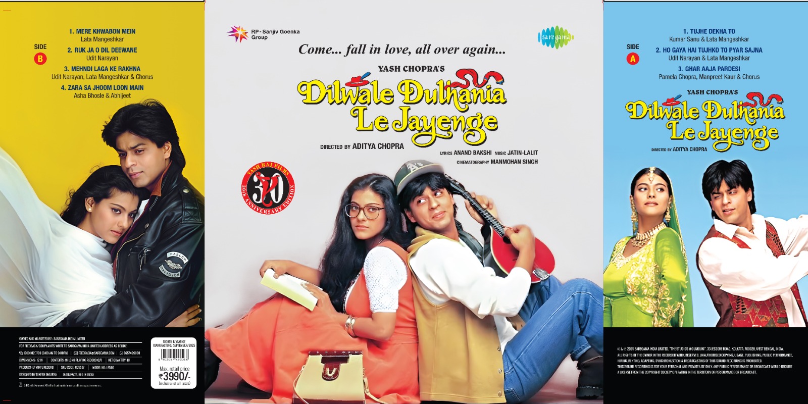 DILWALE DULHANIA LE JAYENGE - VINYL RECORD ( PRE BOOK ) - thumbnail 5