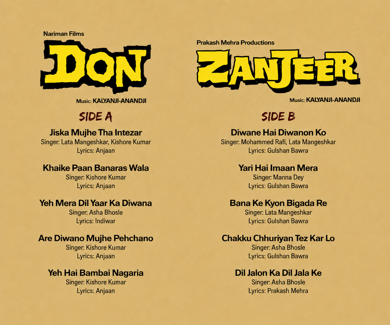 DON / ZANJEER - VINYL RECORD ( PRE BOOK ) - thumbnail 2