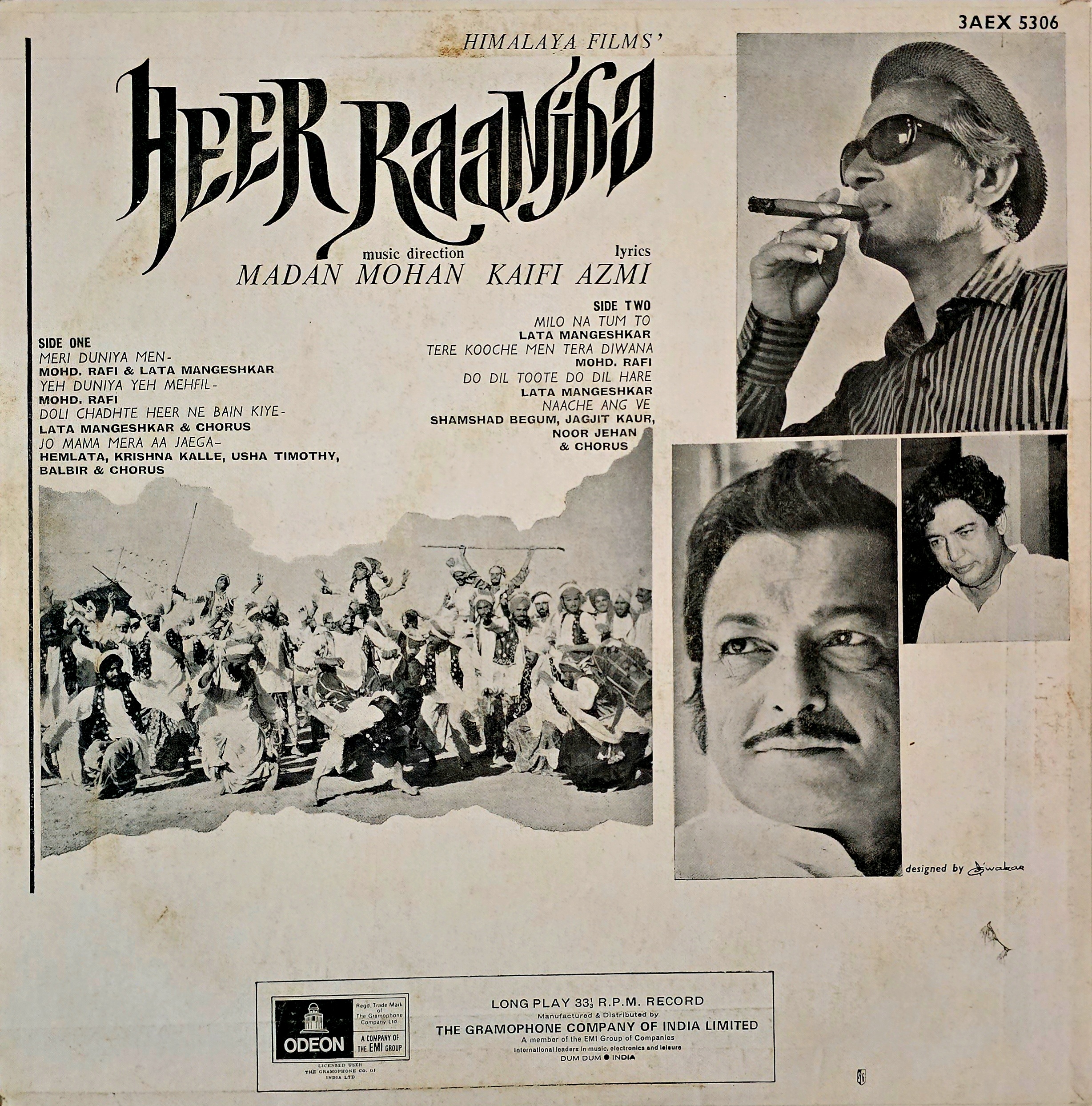 HEER RAANJHA - VINYL RECORD ( ODEON / MINT ) 3AEX 5306 - thumbnail 2