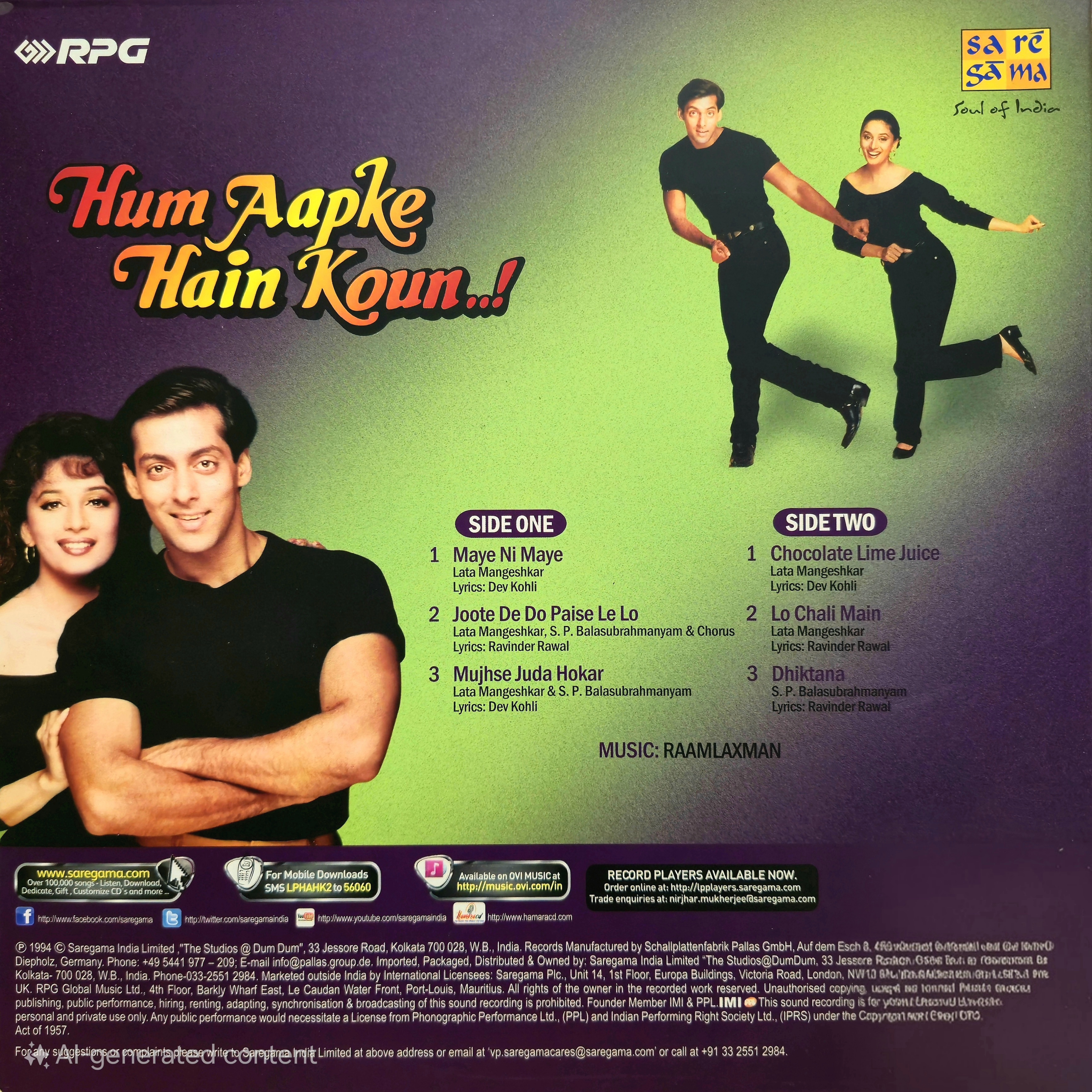 HUM AAPKE HAIN KOUN : 2LP SET - VINYL RECORD ( 1ST EDITION , 2 Covers Bookfold ) - thumbnail 6