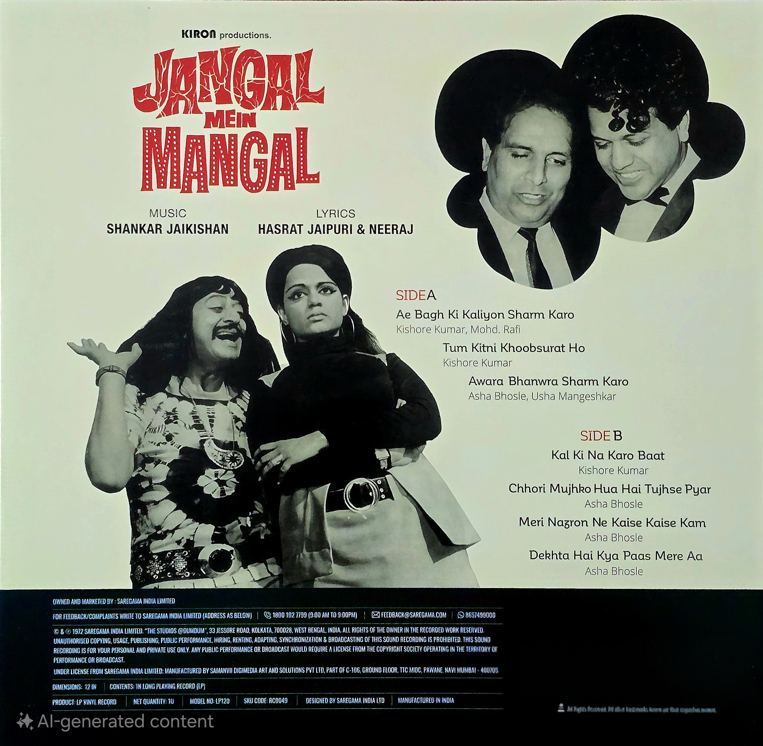 JANGAL MEIN MANGAL - VINYL RECORD - thumbnail 2