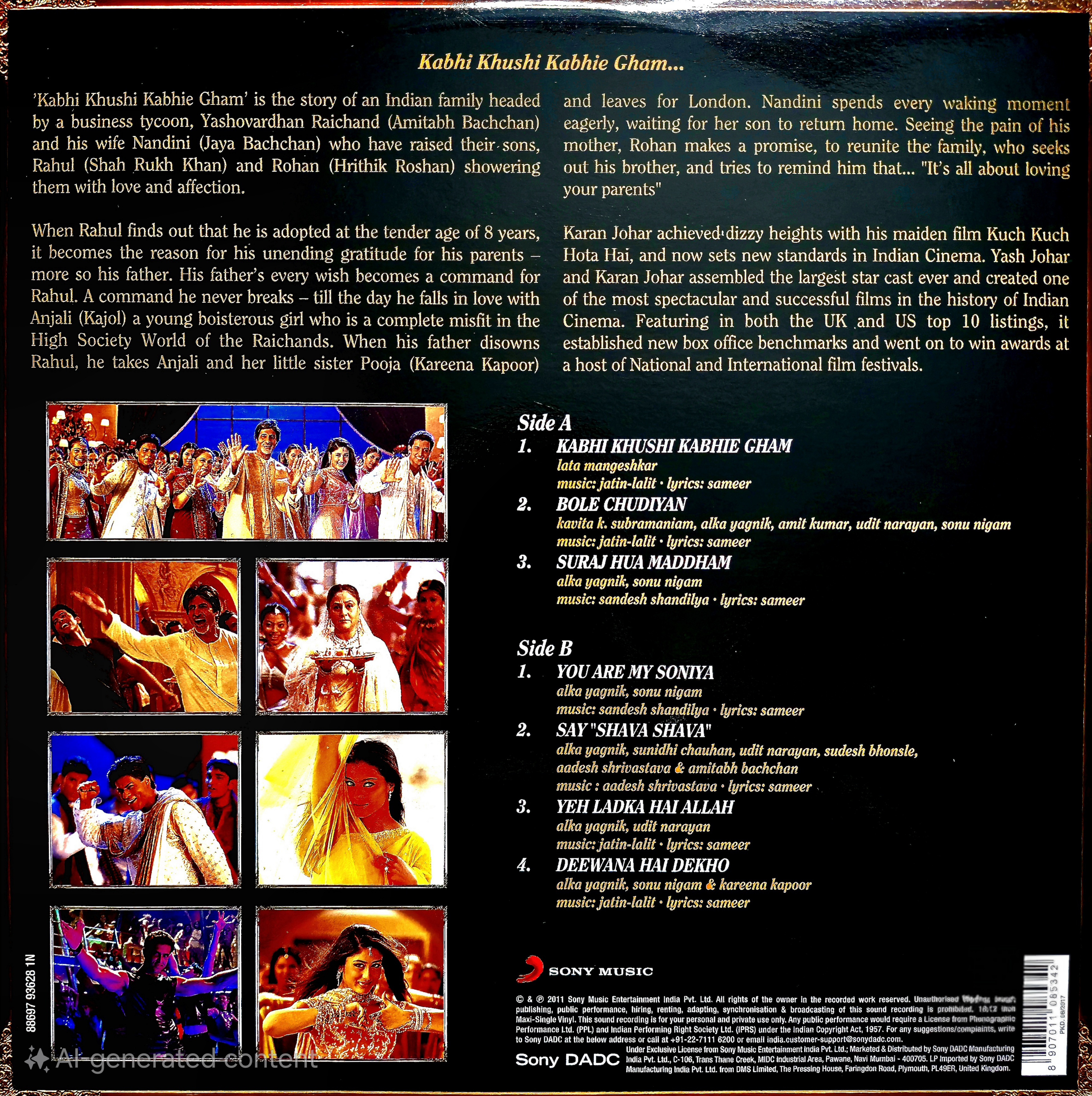 KABHI KHUSHI KABHIE GHAM - VINYL RECORD - thumbnail 2