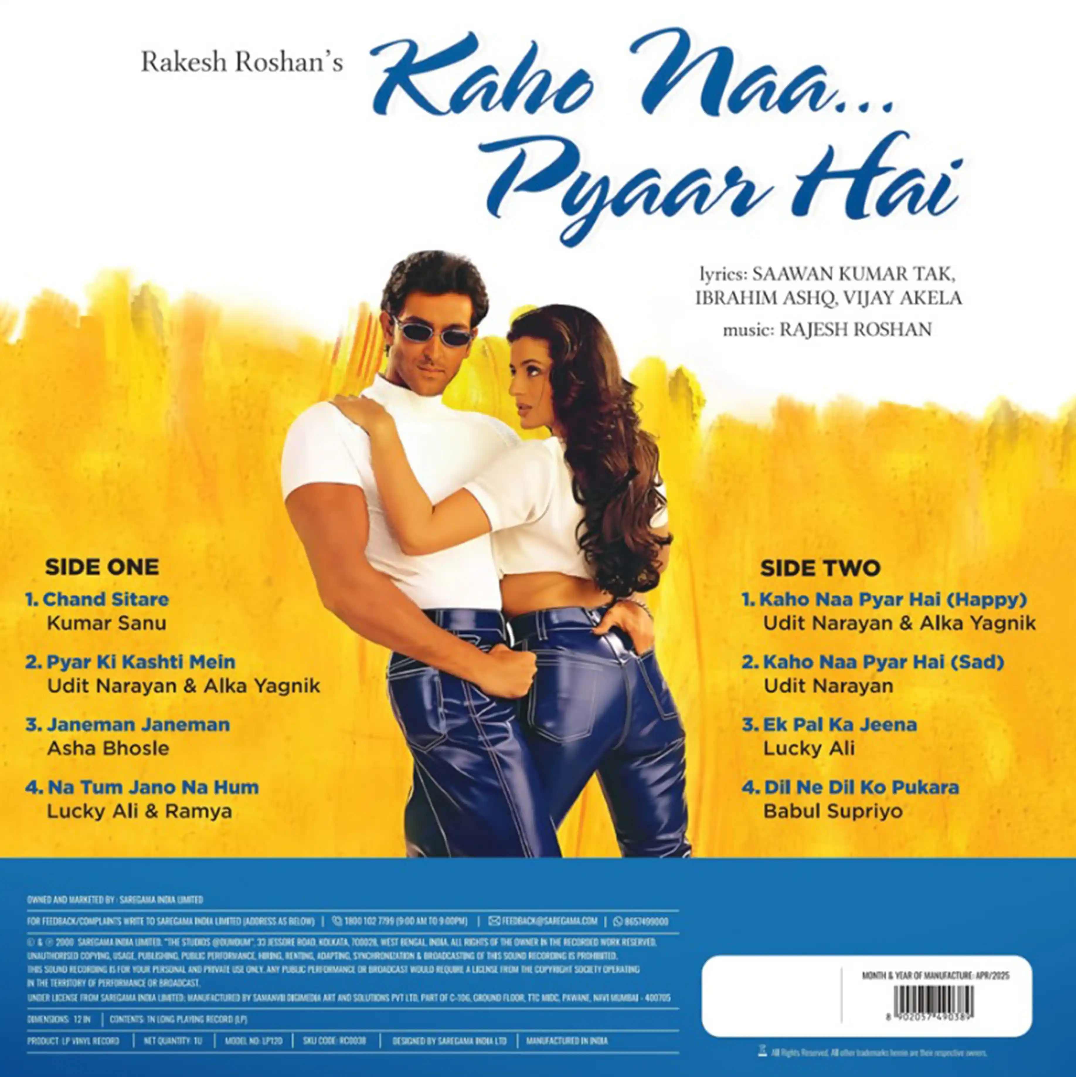 KAHO NAA PYAAR HAI - VINYL RECORD - thumbnail 3
