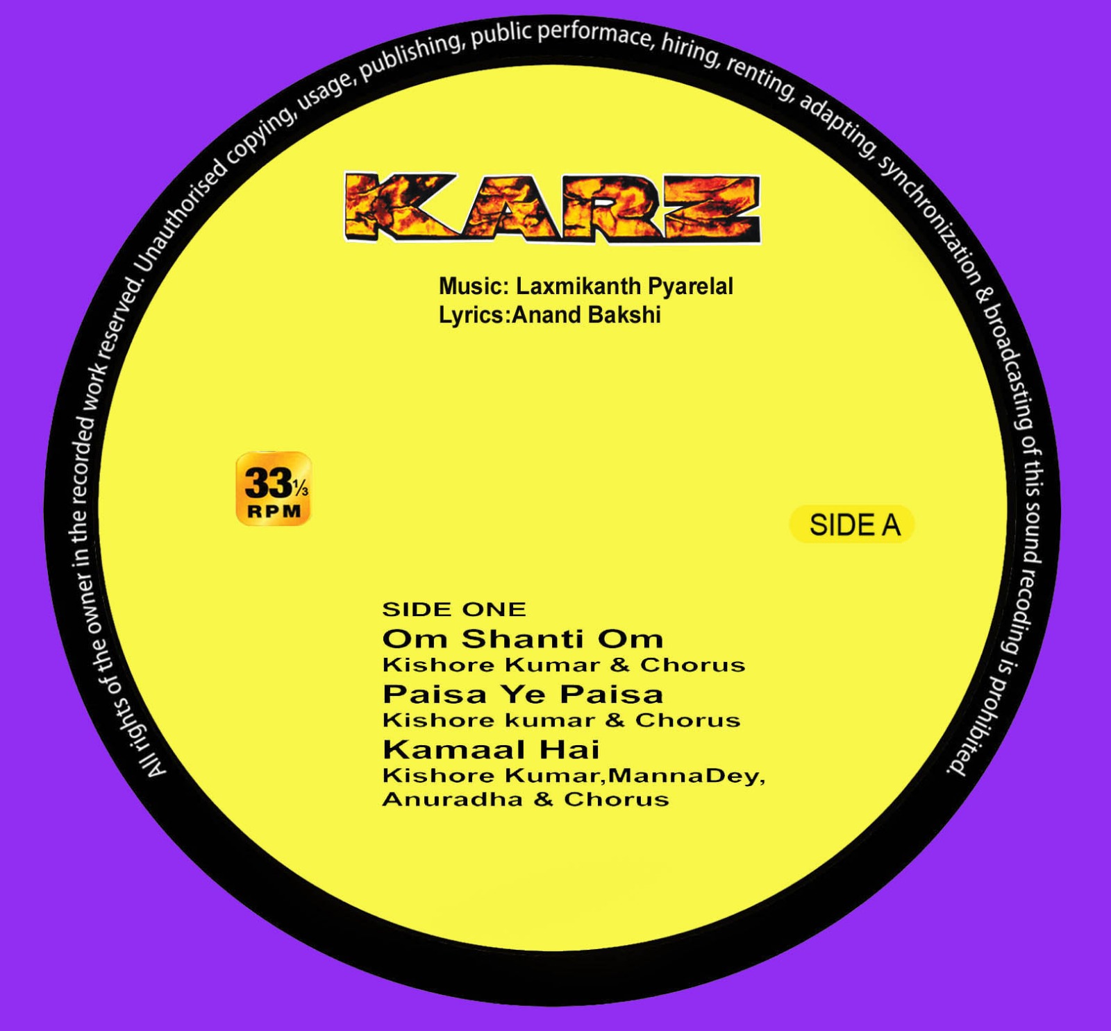 KARZ - VINYL RECORD ( PRE BOOK / TRIPLE FOLD COVER / COLOUR VINYL ) - thumbnail 3