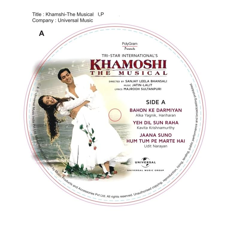 KHAMOSHI THE MUSICAL - VINYL RECORD - thumbnail 2