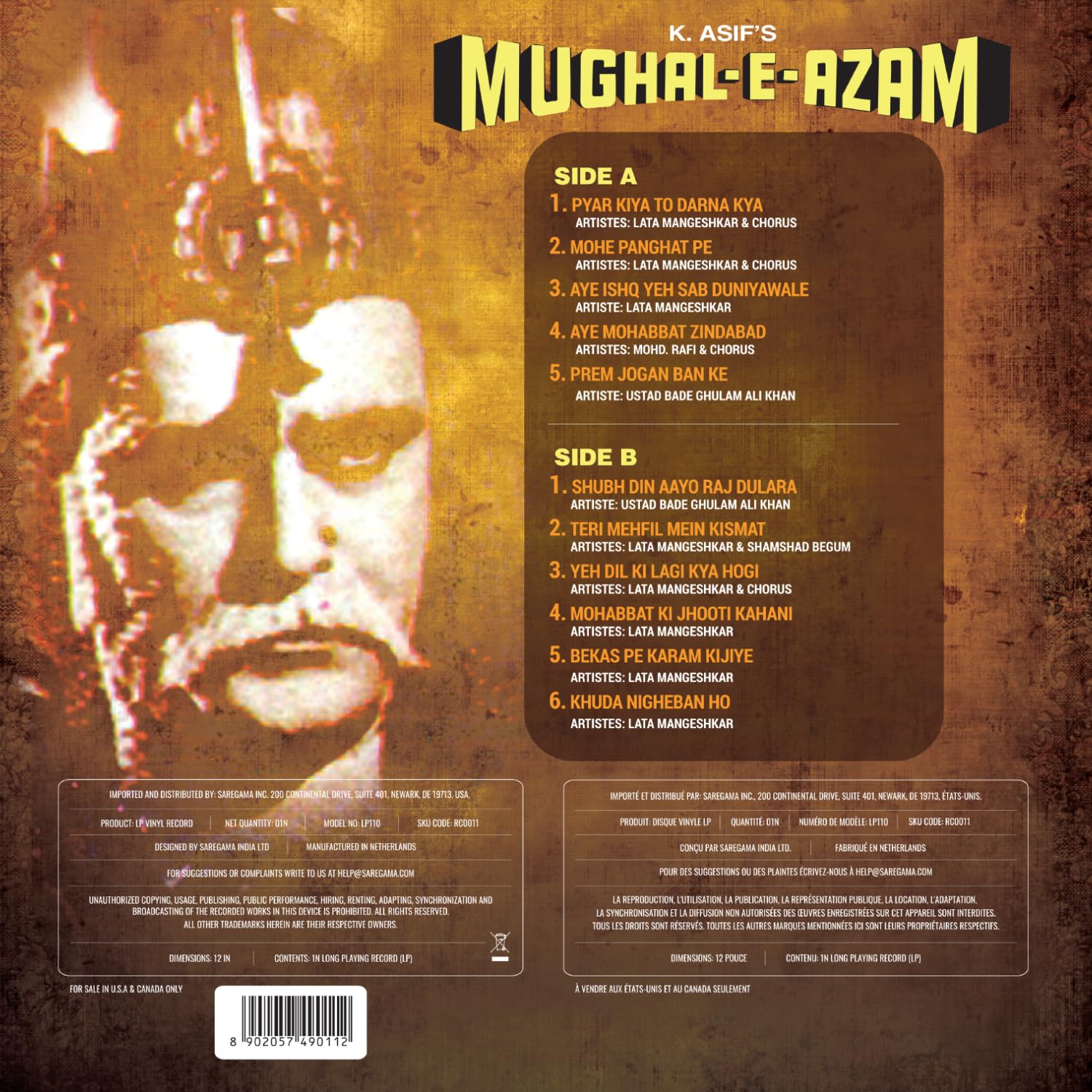 MUGHAL E AZAM - VINYL RECORD - thumbnail 3