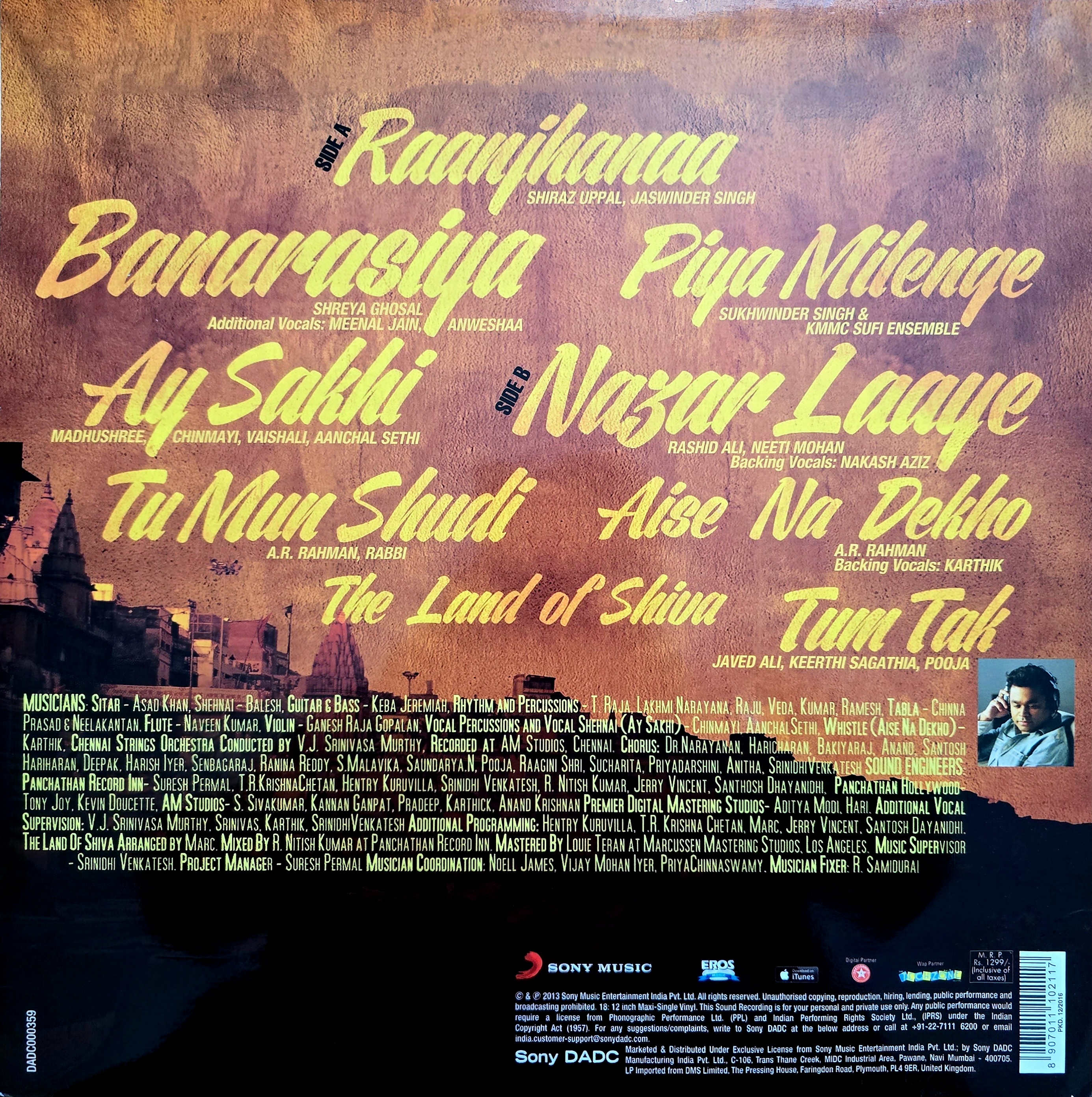 RAANJHANAA - VINYL RECORD - thumbnail 2