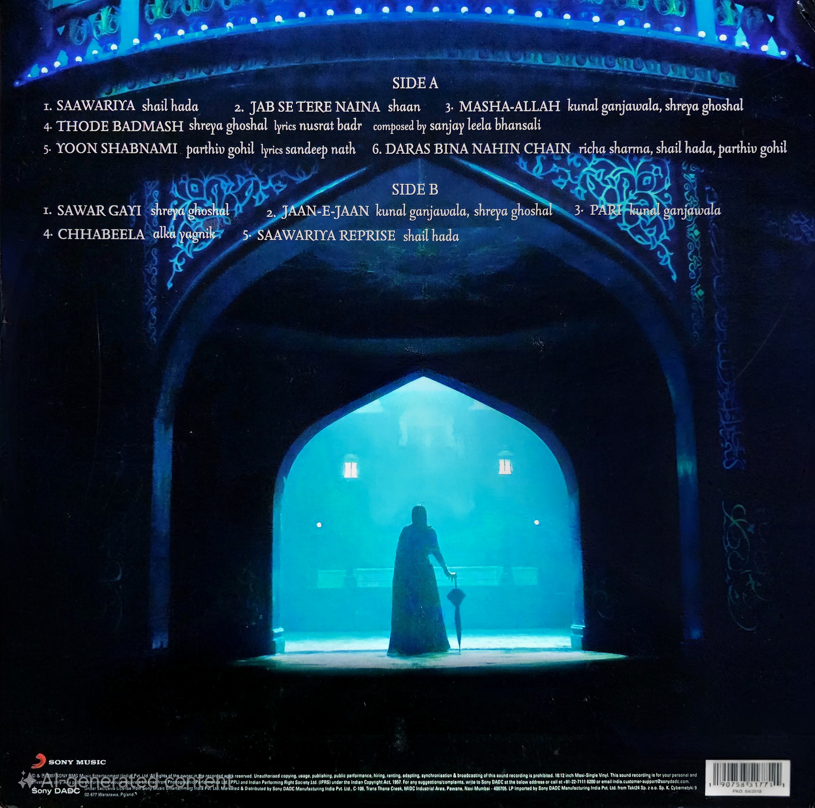 SAAWARIYA - VINYL RECORD ( BLUE ) - thumbnail 4