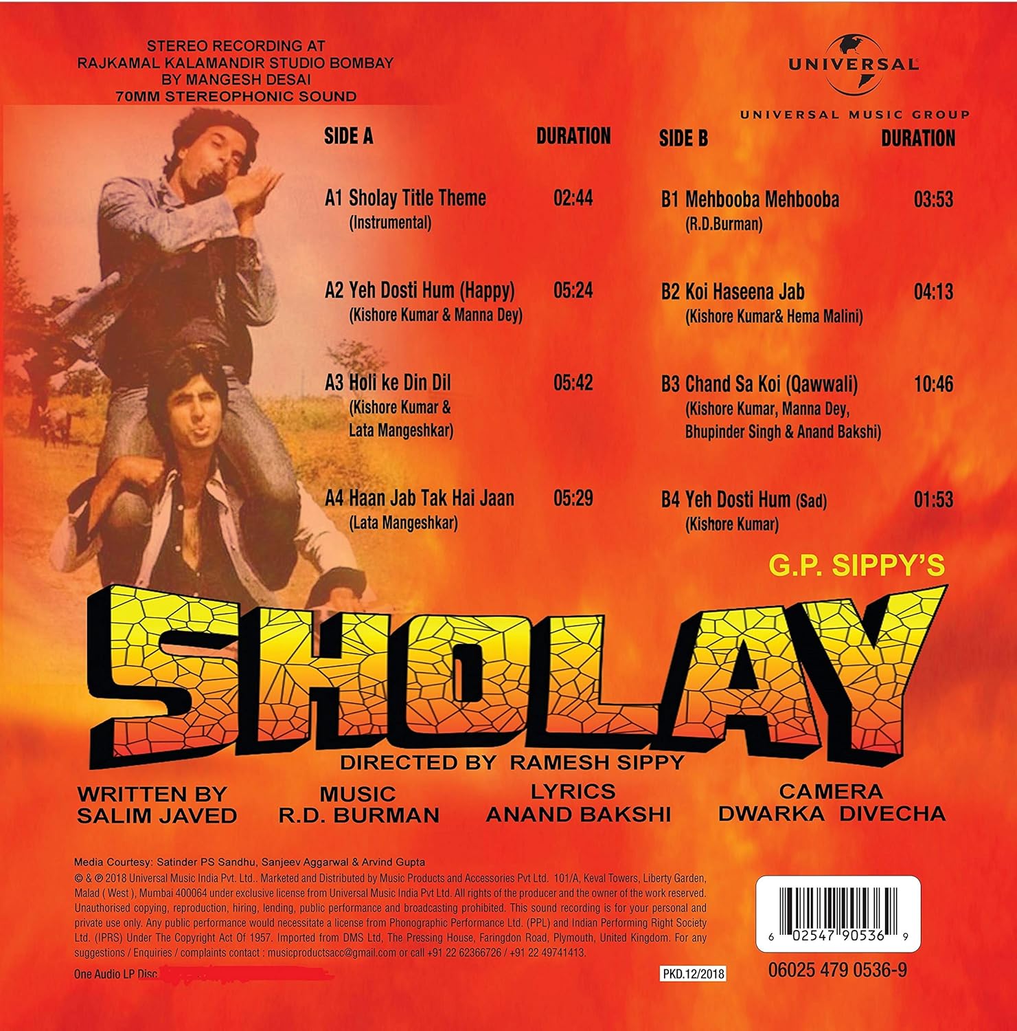 SHOLAY - VINYL RECORD ( 1ST EDITION ) - thumbnail 2