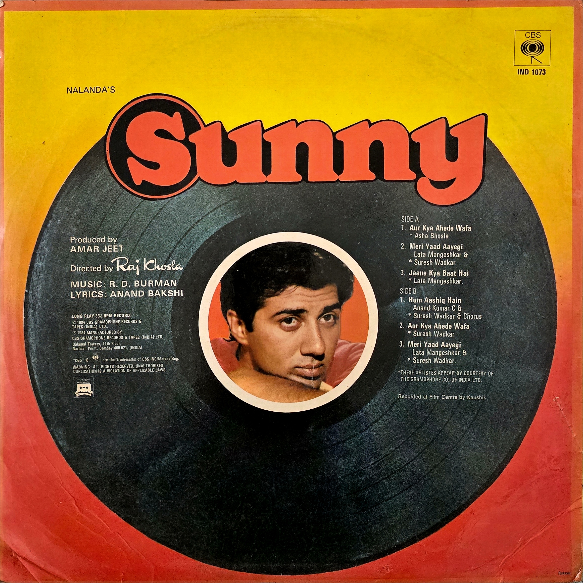 SUNNY - VINYL RECORD ( CBS / NEAR MINT ) IND 1073 - thumbnail 2