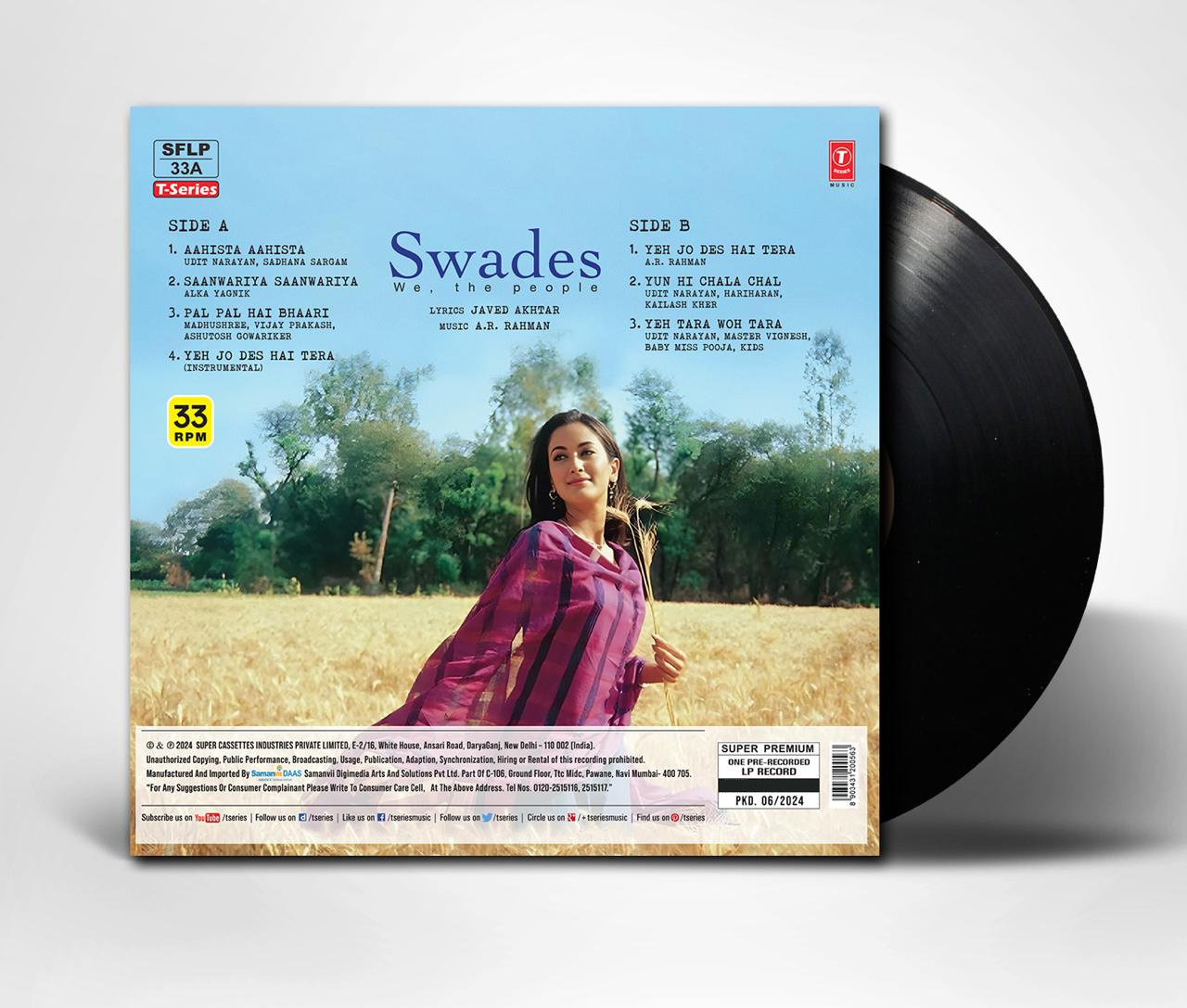 SWADES - VINYL RECORD ( 2ND EDITION ) - thumbnail 2