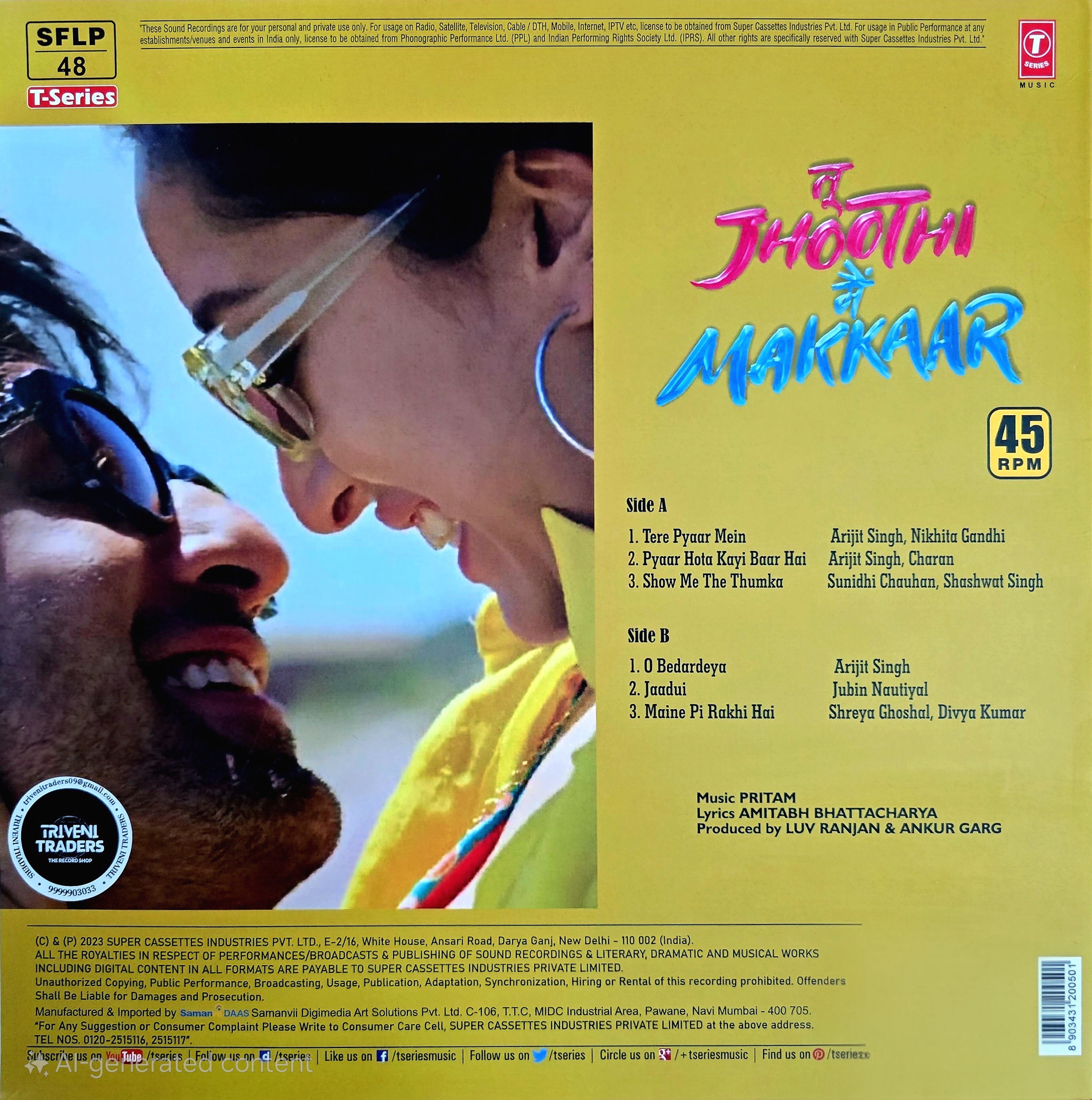 TU JHOOTHI MAIN MAKKAR -  VINYL RECORD - thumbnail 2