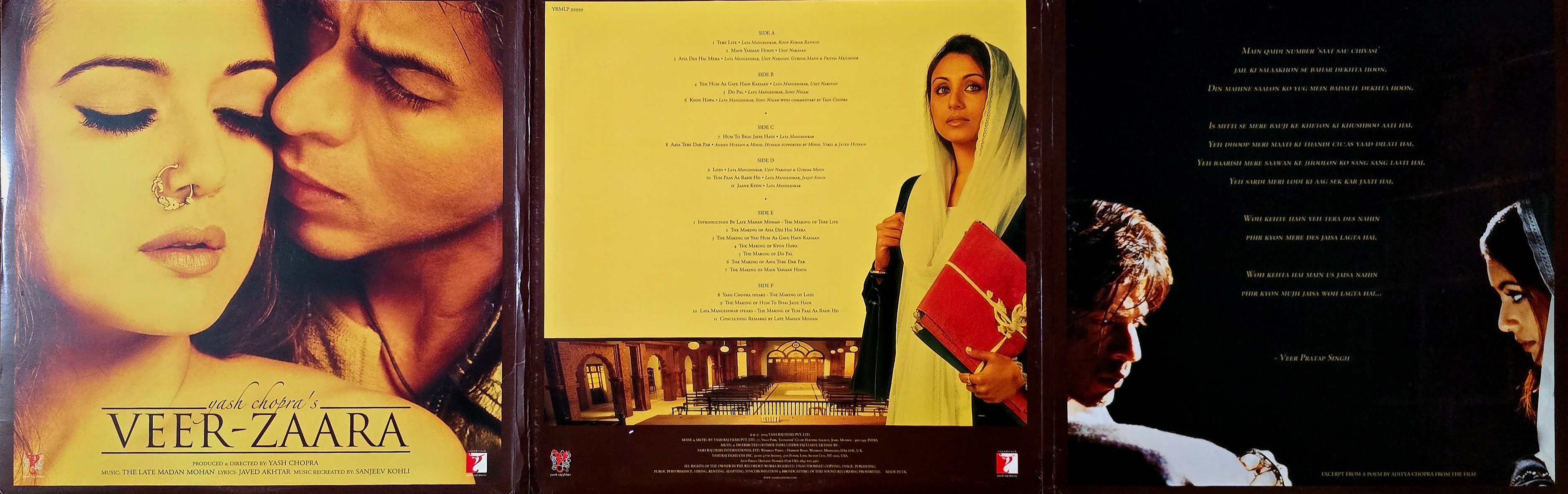 VEER ZAARA 3 LP SET - VINYL RECORD - thumbnail 4