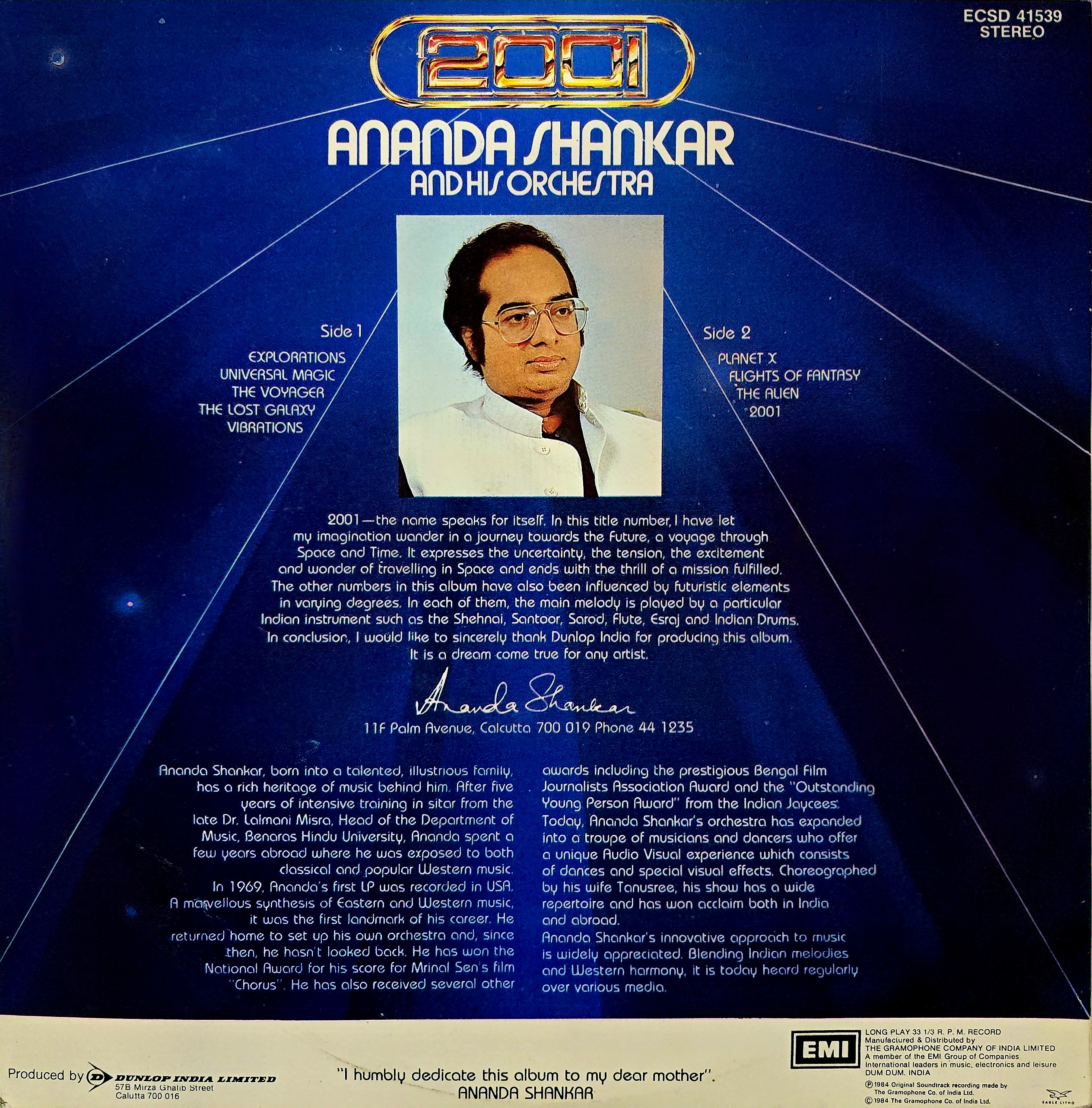 2001 ANANDA SHANKAR AND HIS ORCHESTRA - LP RECORD ( HMV / MINT / GATEFOLD ) ECSD 41539 - thumbnail 3