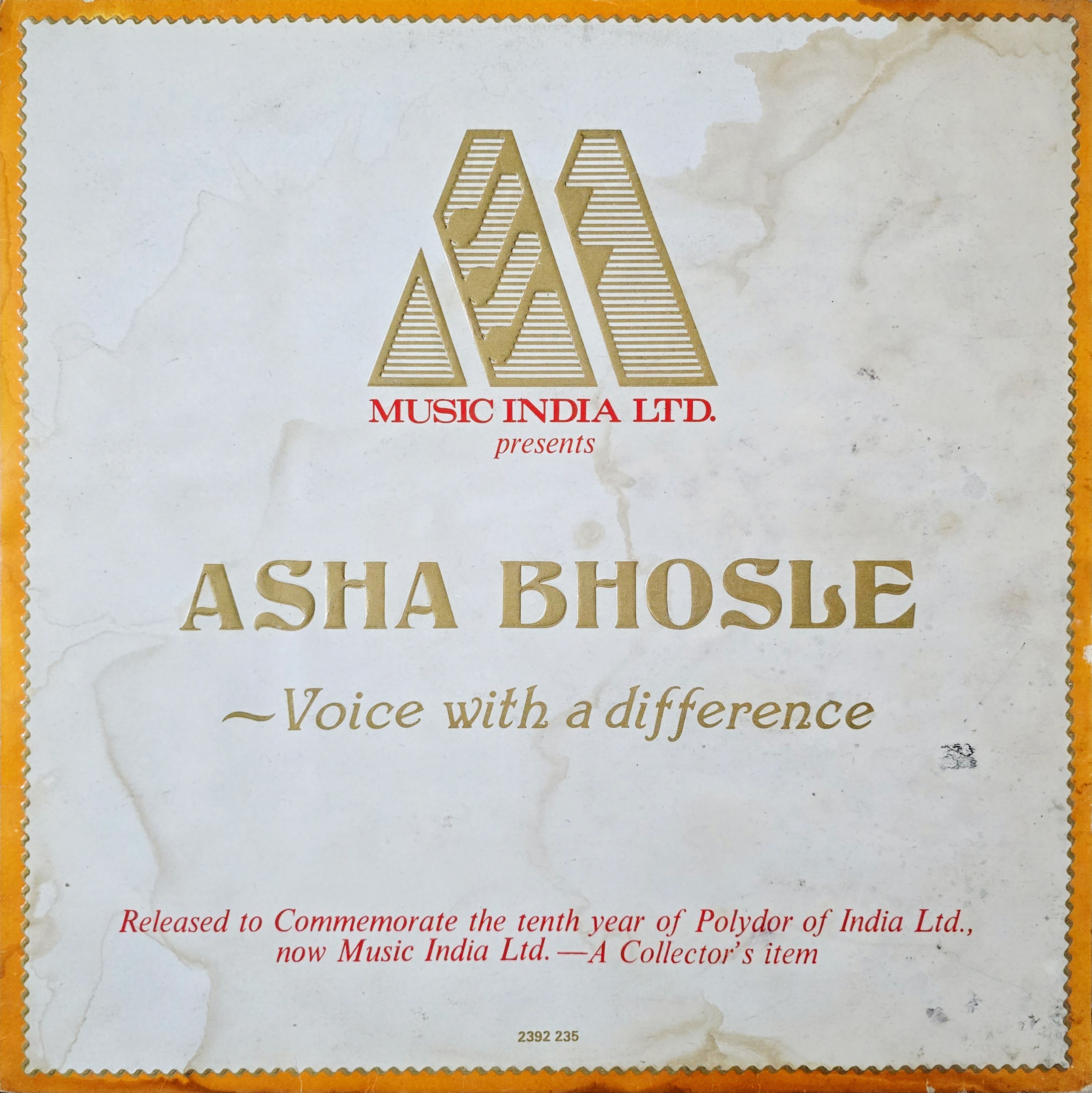 ASHA BHOSLE : VOICE WITH A DIFFERENCE - LP RECORD ( POLYDOR / NEAR MINT ) 2392 235 - thumbnail 1