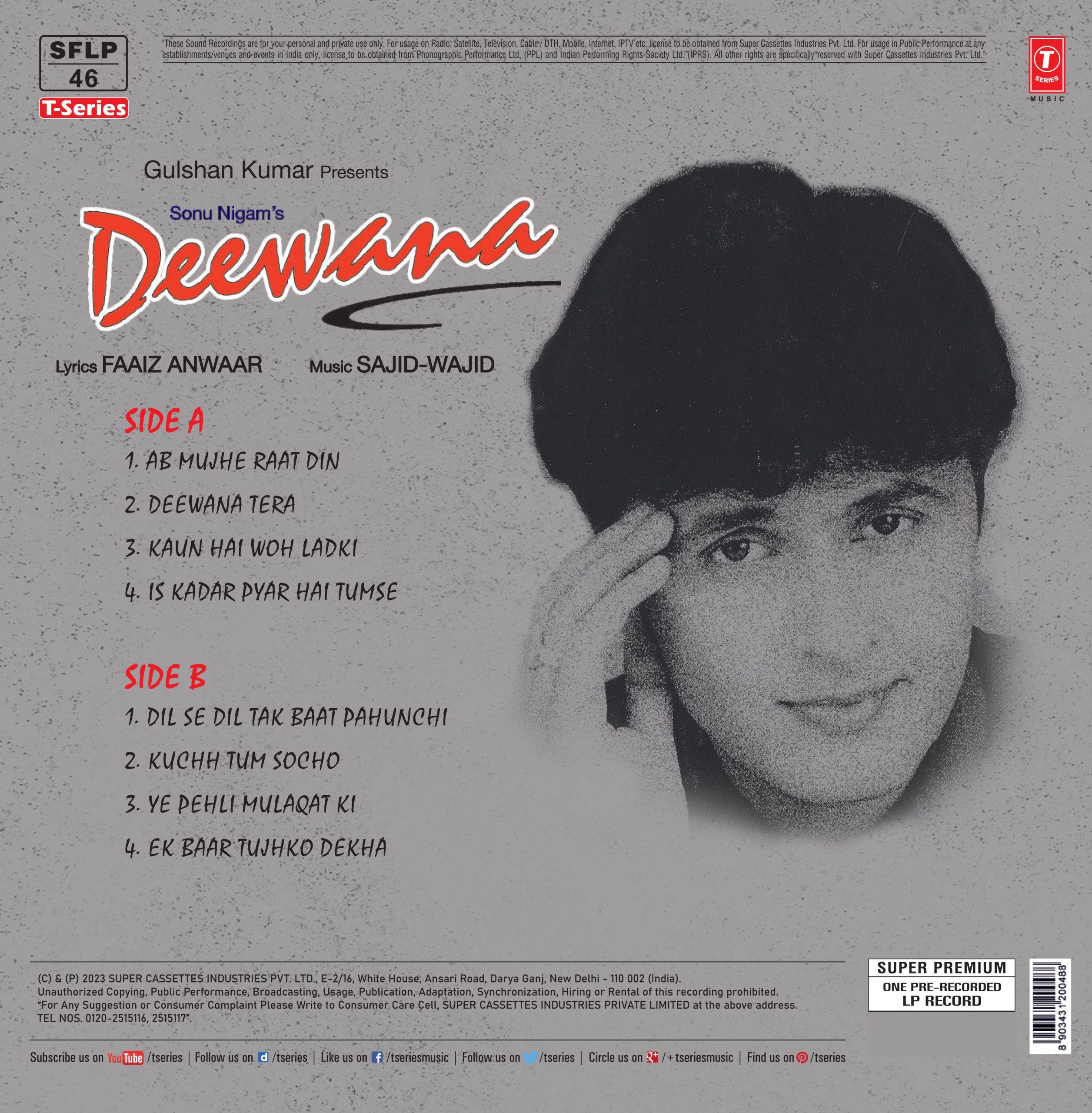 DEEWANA : SONY NIGAM - VINYL RECORD - thumbnail 3