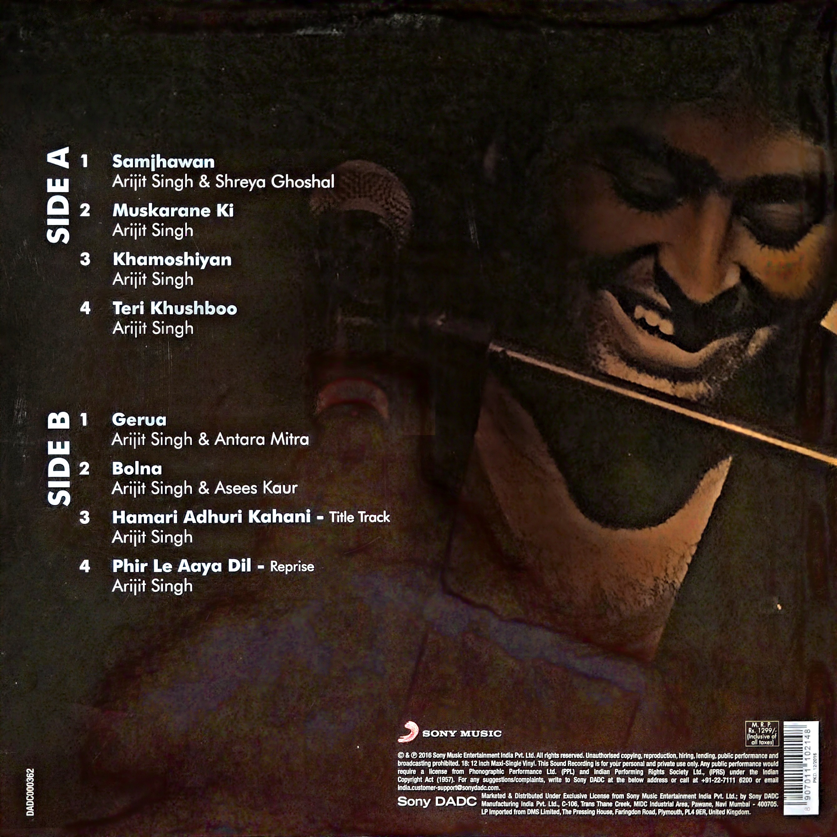 GREATEST HITS ARIJIT SINGH - VINYL RECORD - thumbnail 2