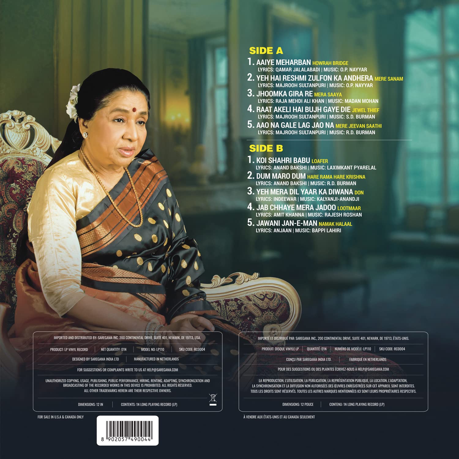 GREATEST HITS ASHA BHOSLE - VINYL RECORD - thumbnail 4