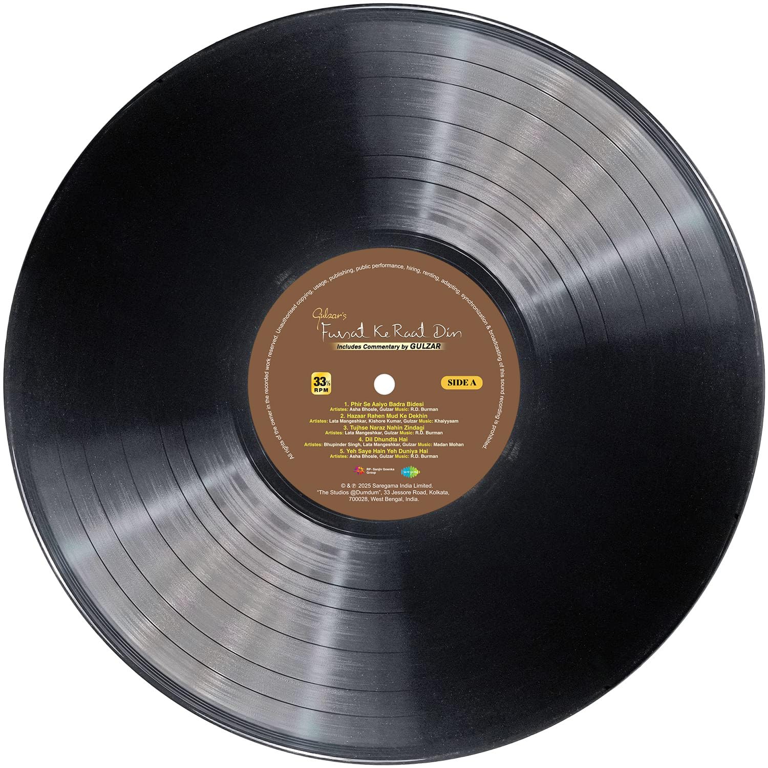 GULZAR'S FURSAT KE RAAT DIN - VINYL RECORD - thumbnail 3