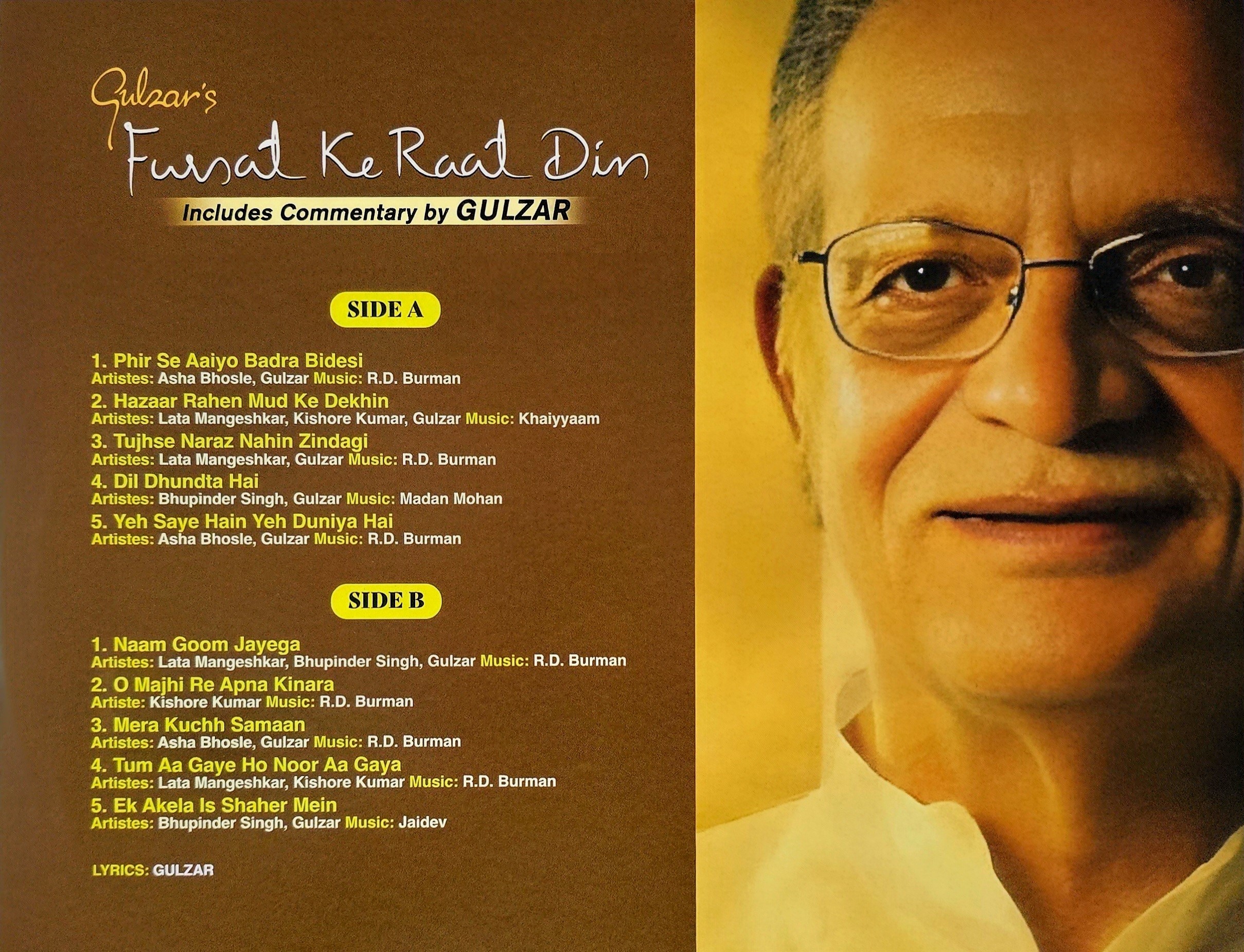 GULZAR'S FURSAT KE RAAT DIN - VINYL RECORD - thumbnail 4