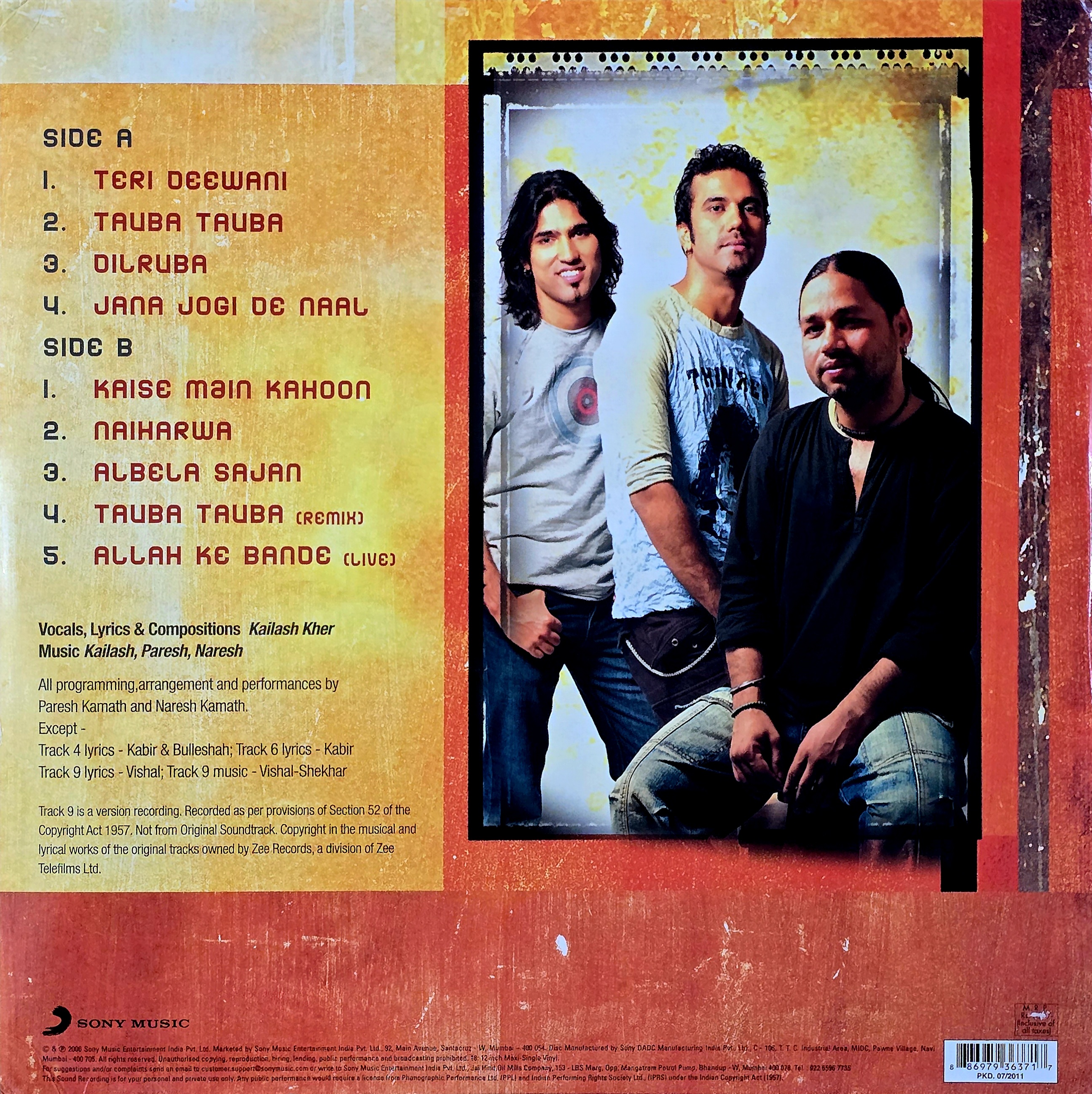 KAILASA : KAILASH KHER - VINYL RECORD ( 1ST EDITION ) - thumbnail 3