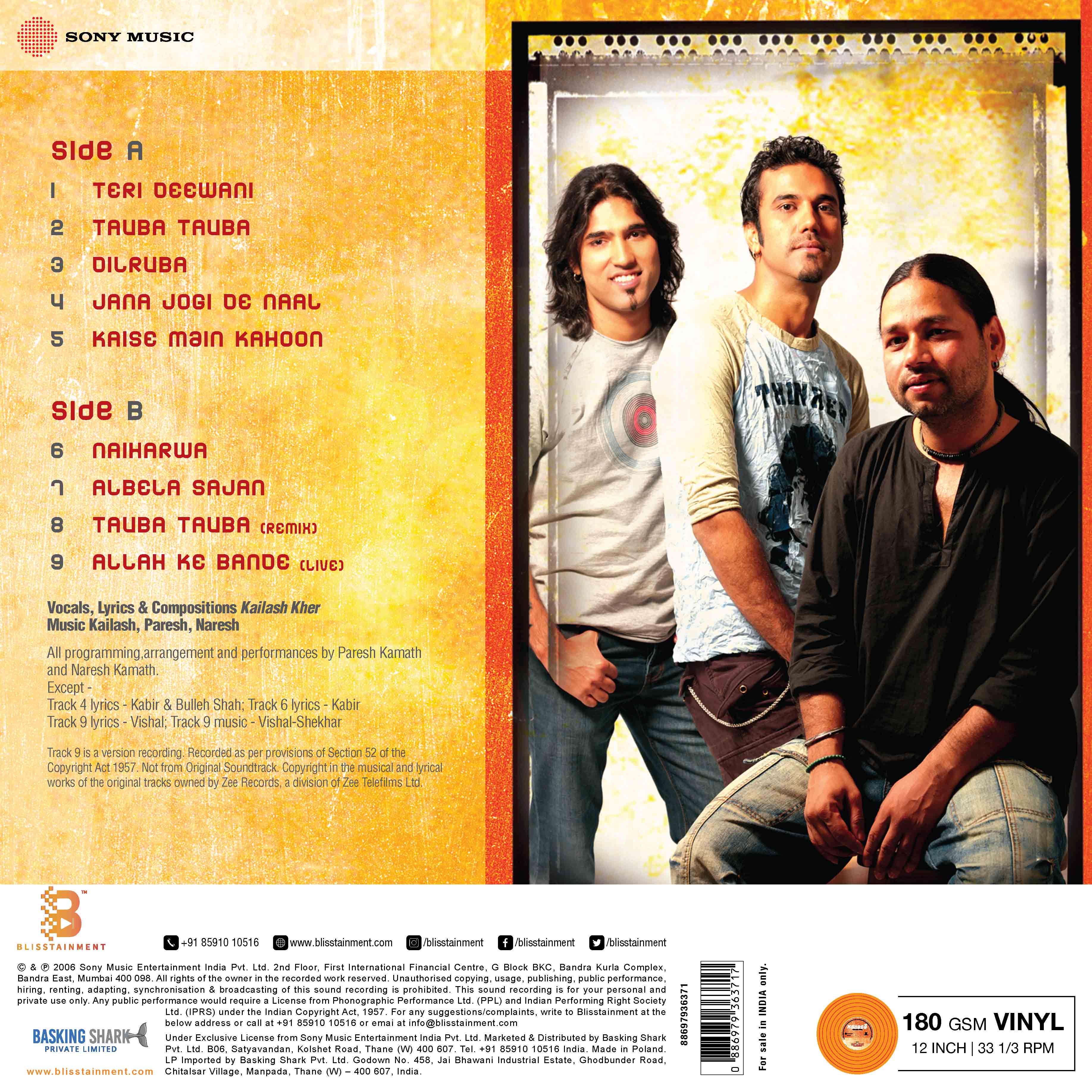 KAILASA : KAILASH KHER - VINYL RECORD ( 2ND EDITION / ORANGE ) - thumbnail 3