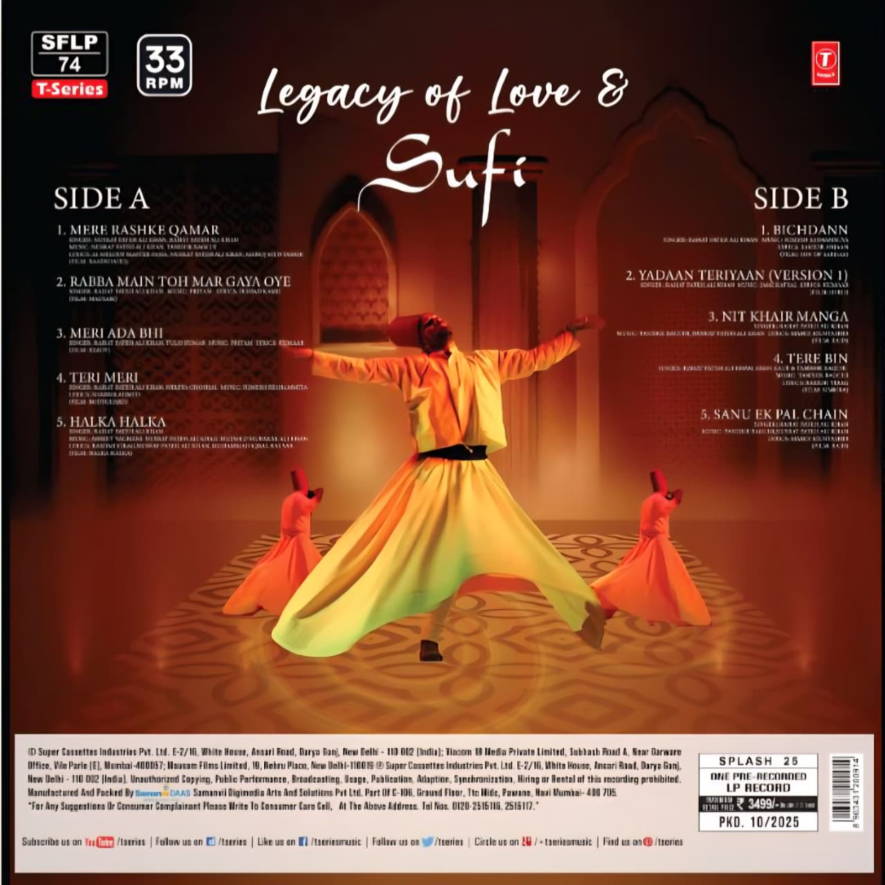 LEGACY OF LOVE AND SUFI : RAHAT FATEH ALI KHAN - VINYL RECORD ( PRE BOOK ) - thumbnail 3