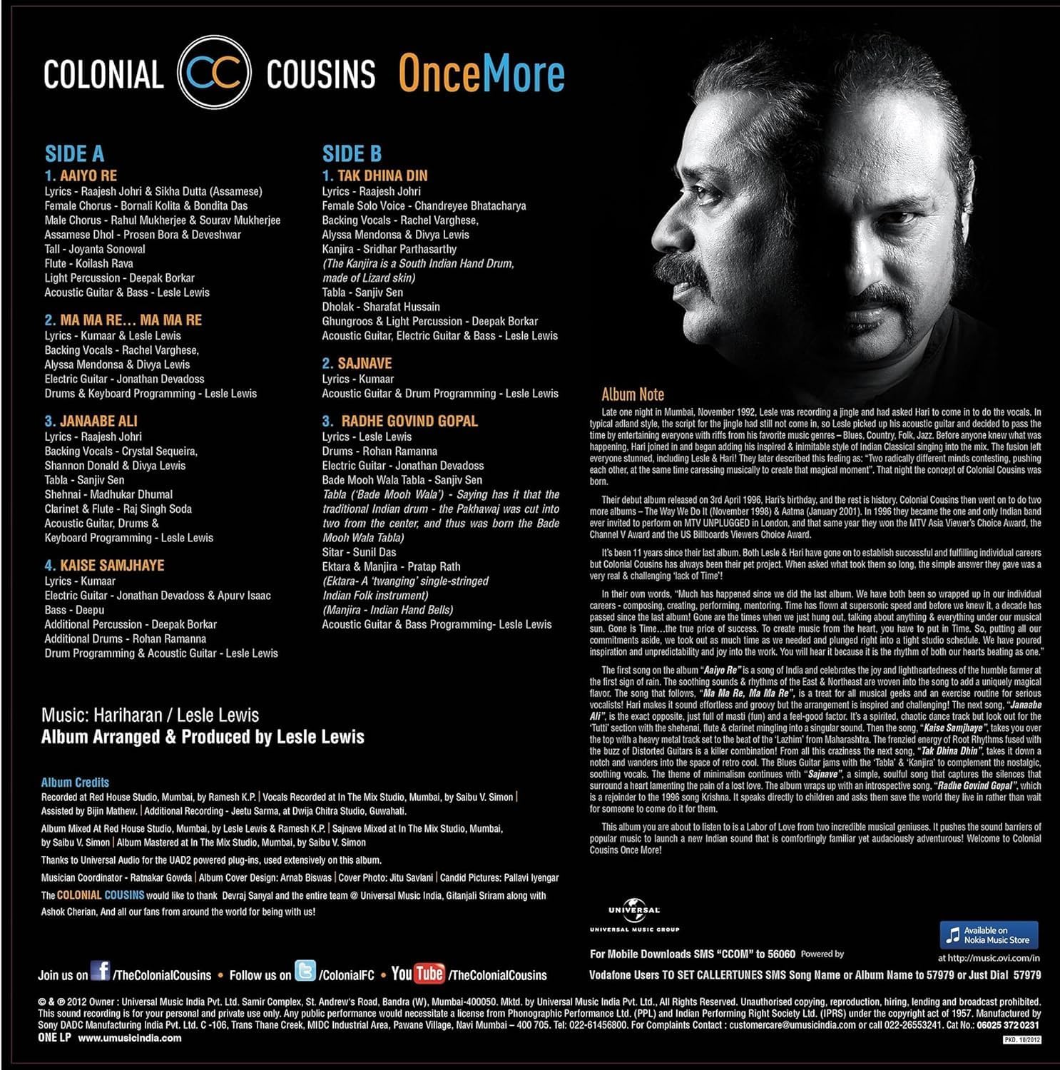 ONCE MORE : COLONIAL COUSINS - VINYL RECORD - thumbnail 2