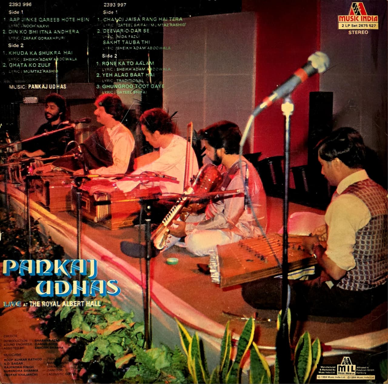 PANKAJ UDHAS : LIVE AT THE ROYAL ALBERT HALL - LP RECORD ( MUSIC INDIA / 95% MINT ) 2LP SET 2675 527 - thumbnail 3