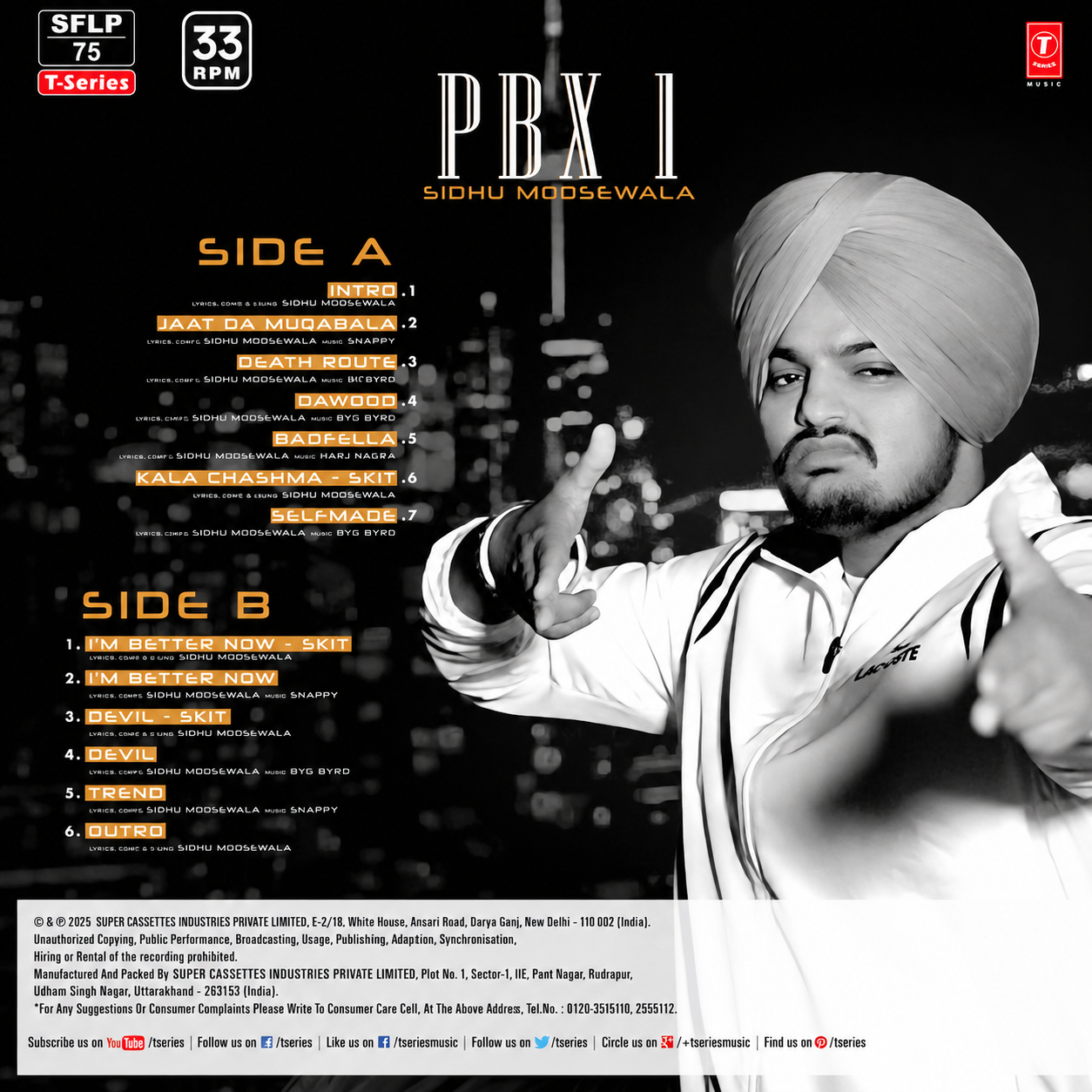 PBX1 SIDHU MOOSEWALA - VINYL RECORD - thumbnail 3