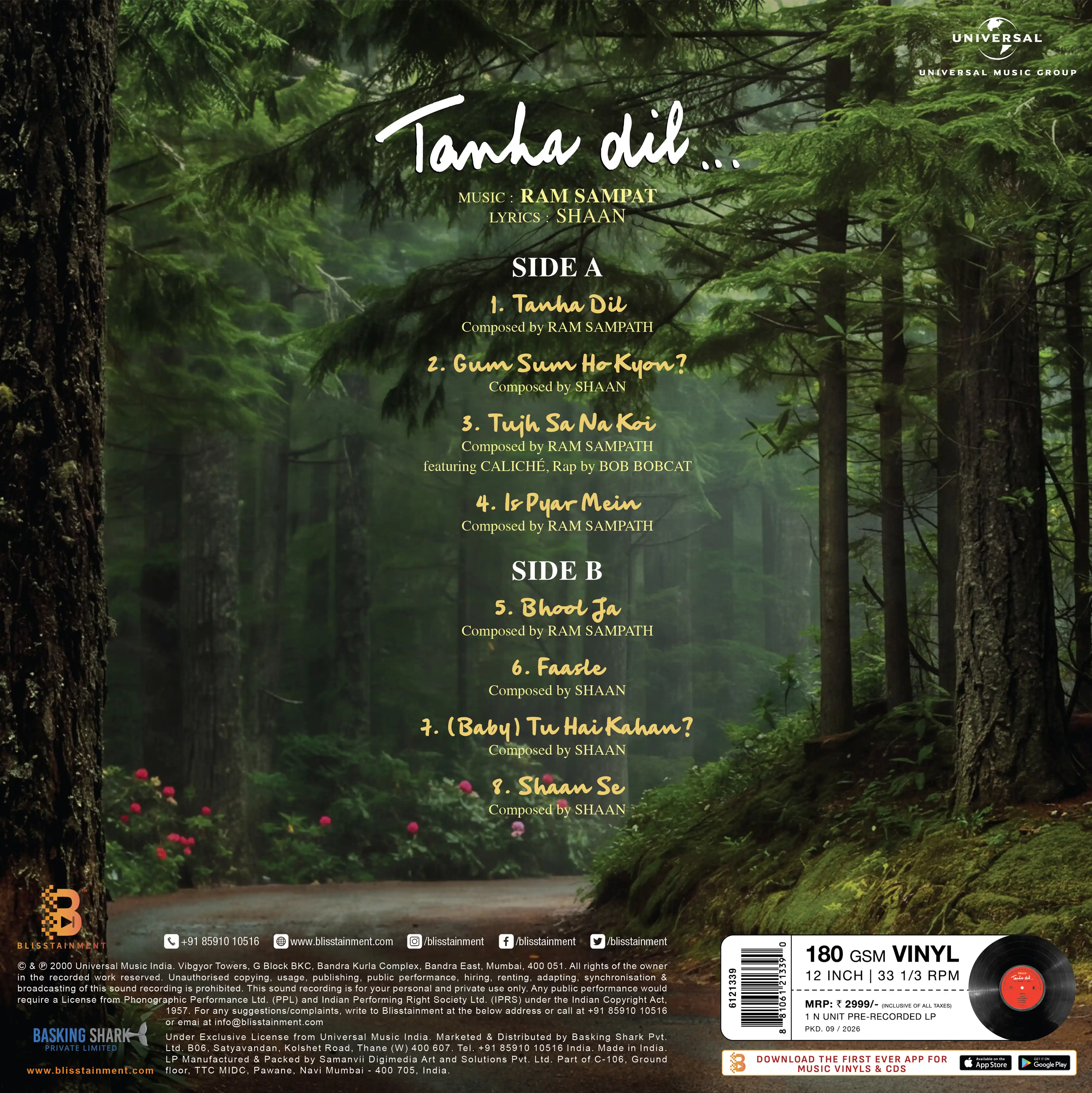 SHAAN : TANHA DIL - VINYL RECORD ( PRE BOOK ) - thumbnail 4