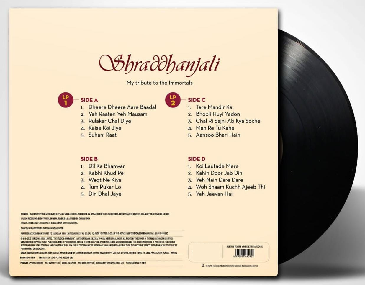 SHRADDHANJALI : 2LP SET - VINYL RECORD - thumbnail 3