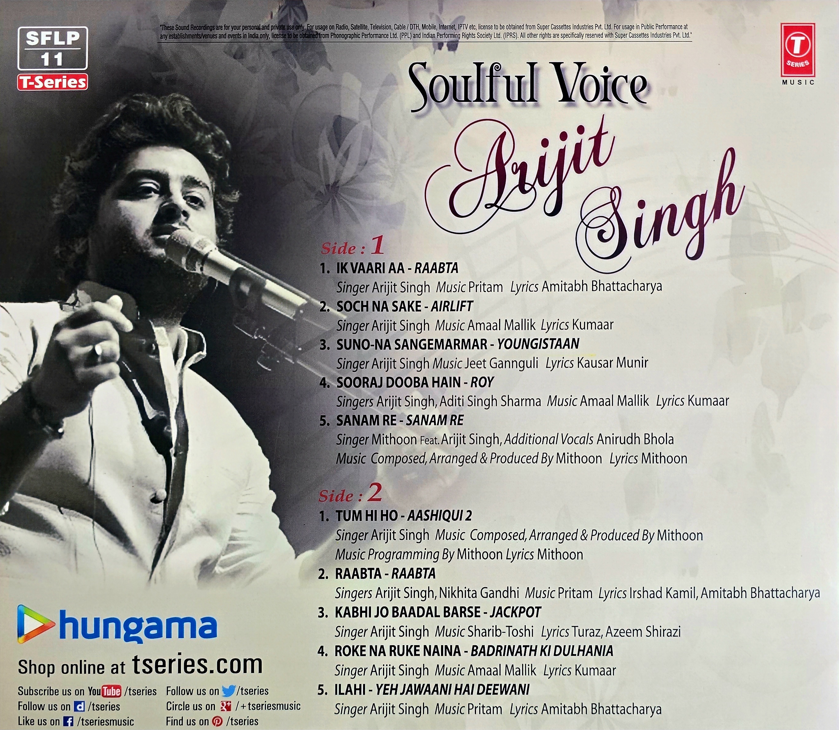 SOULFUL VOICE : ARIJIT SINGH - VINYL RECORD - thumbnail 2