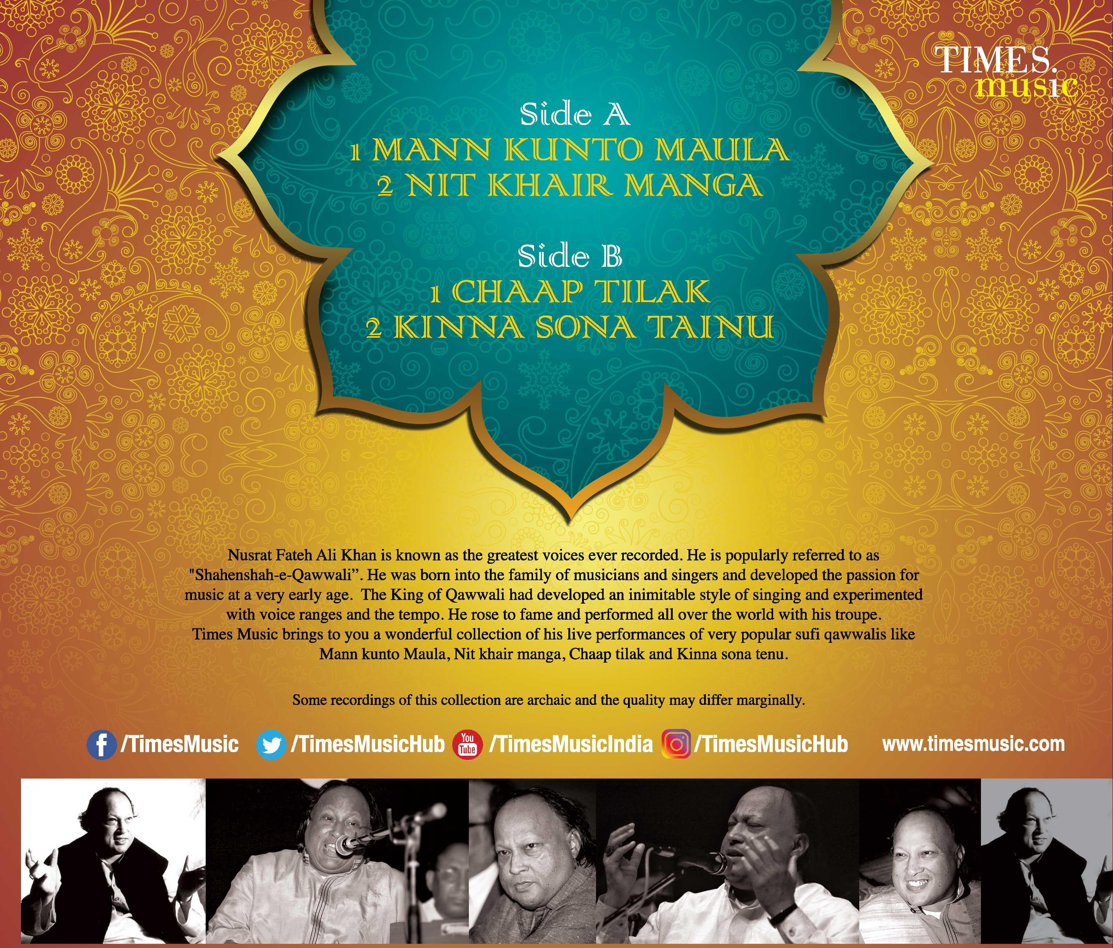 THE ULTIMATE SUFI COLLECTION : NUSRAT FATEH ALI KHAN - VINYL RECORD ( BLACK ) - thumbnail 2
