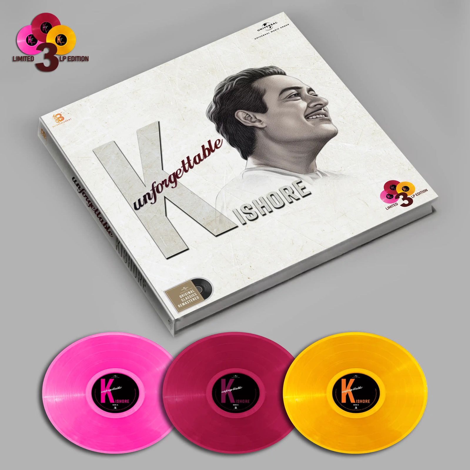 UNFORGETTABLE KISHORE KUMAR : LIMITED 3 LP EDITION - VINYL RECORD ( PRE BOOK ) - thumbnail 1