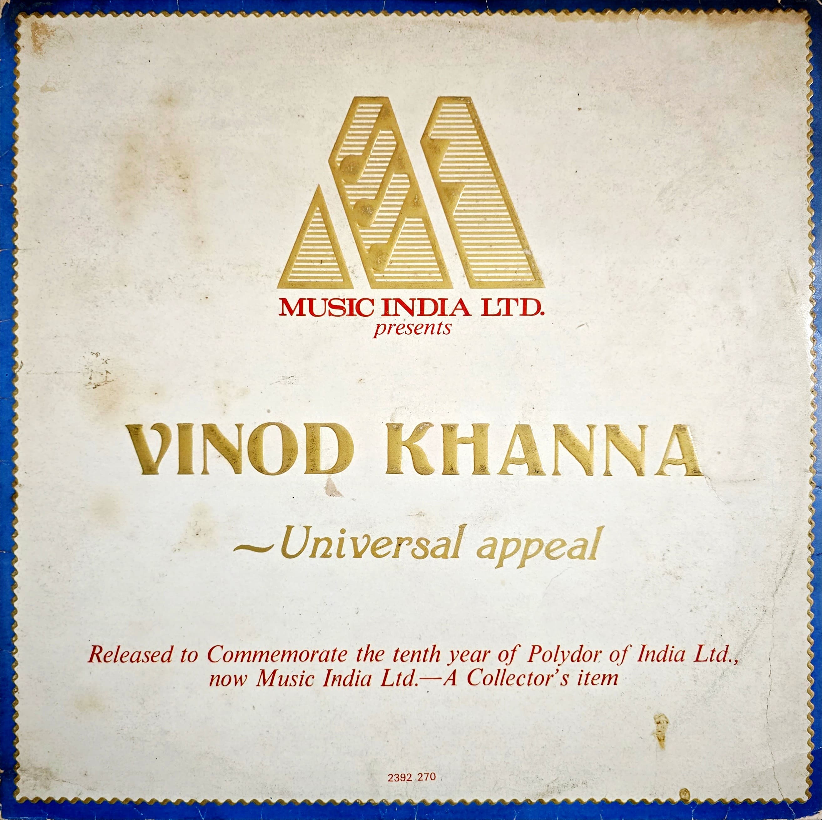 UNIVERSAL APPEAL : VINOD KHANNA - LP RECORD ( POLYDOR / MINT ) 2392 270 - thumbnail 1