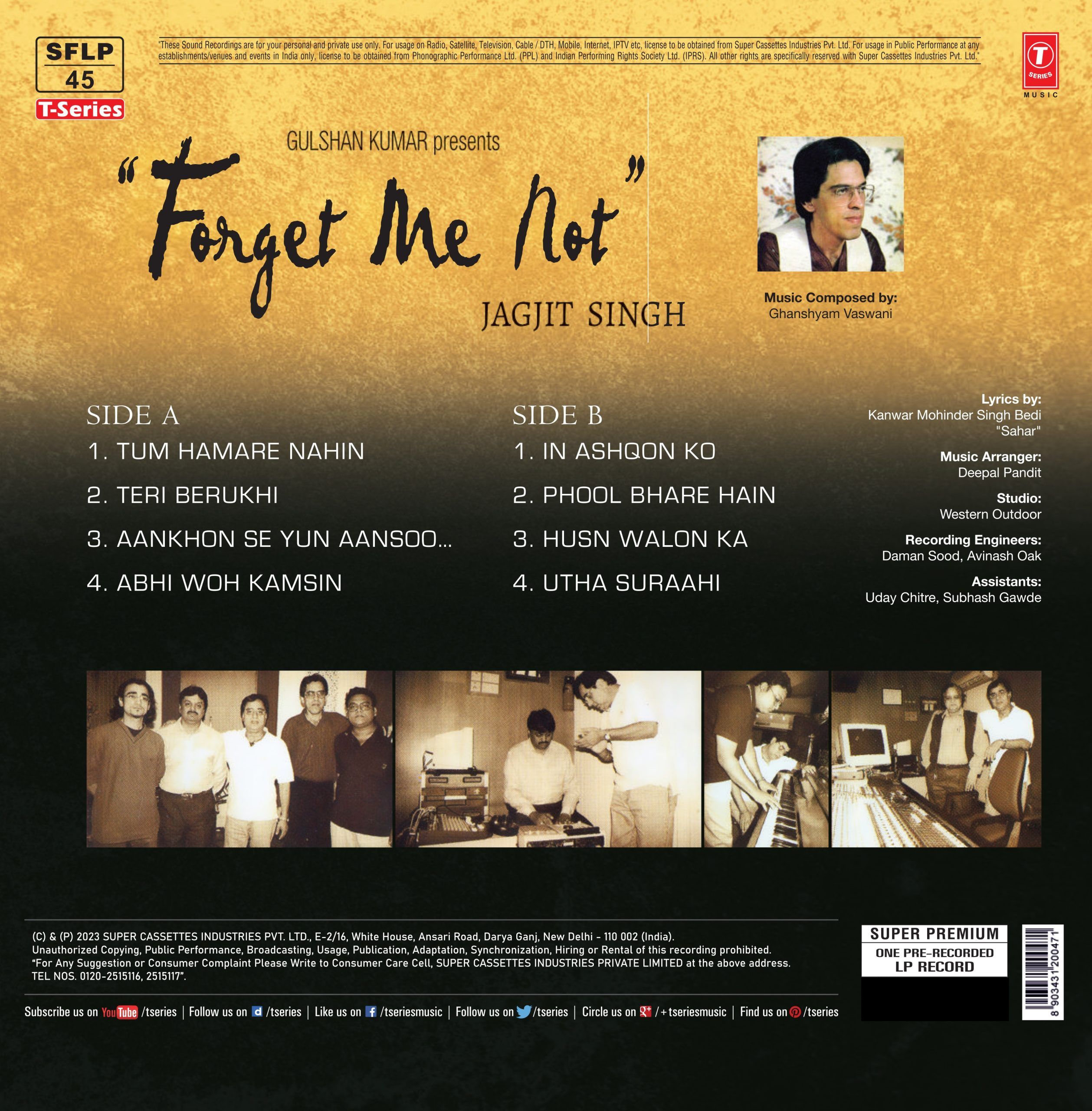 FORGET ME NOT : JAGJIT SINGH - VINYL RECORD - thumbnail 3