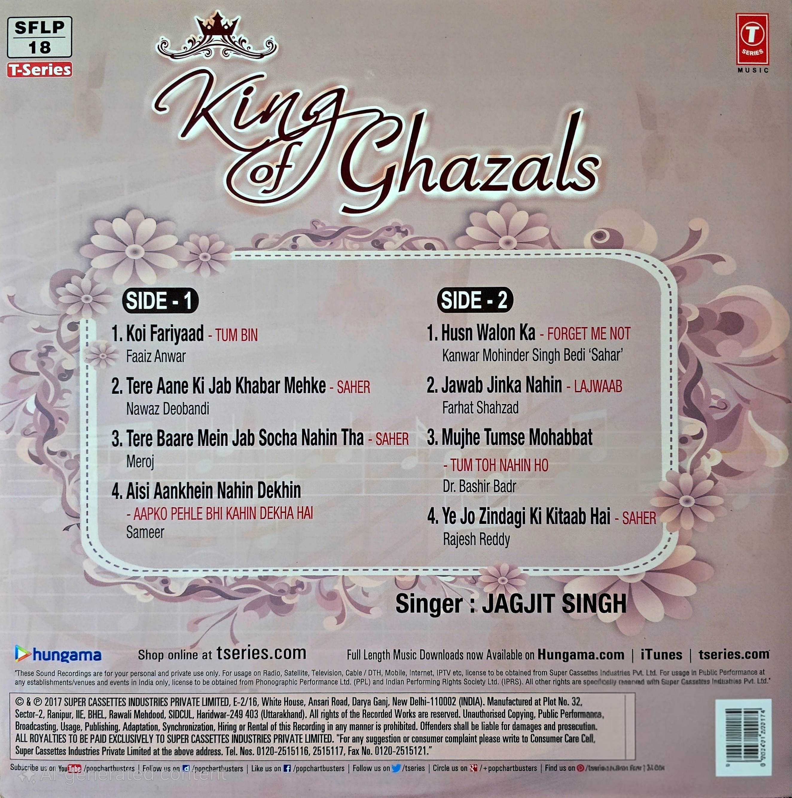 KING OF GHAZALS : JAGJIT SINGH - VINYL RECORD - thumbnail 2
