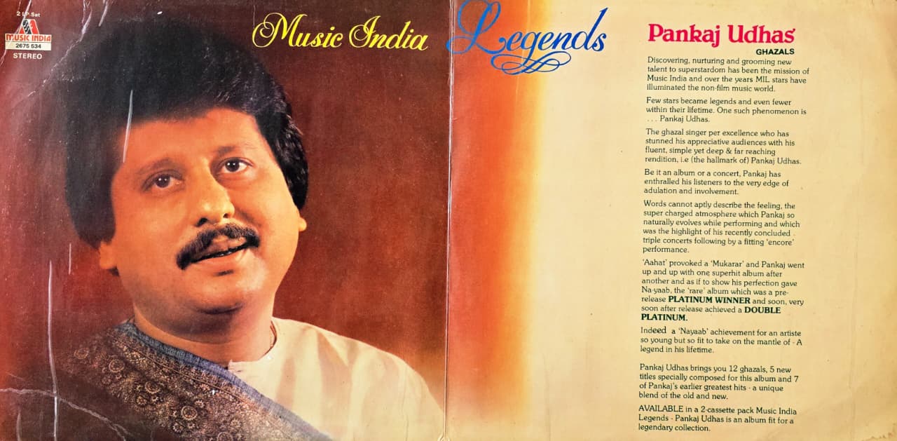 LEGENDS : PANKAJ UDHAS - LP RECORD ( MUSIC INDIA / MINT ) 2LP SET 2675 534 - thumbnail 2