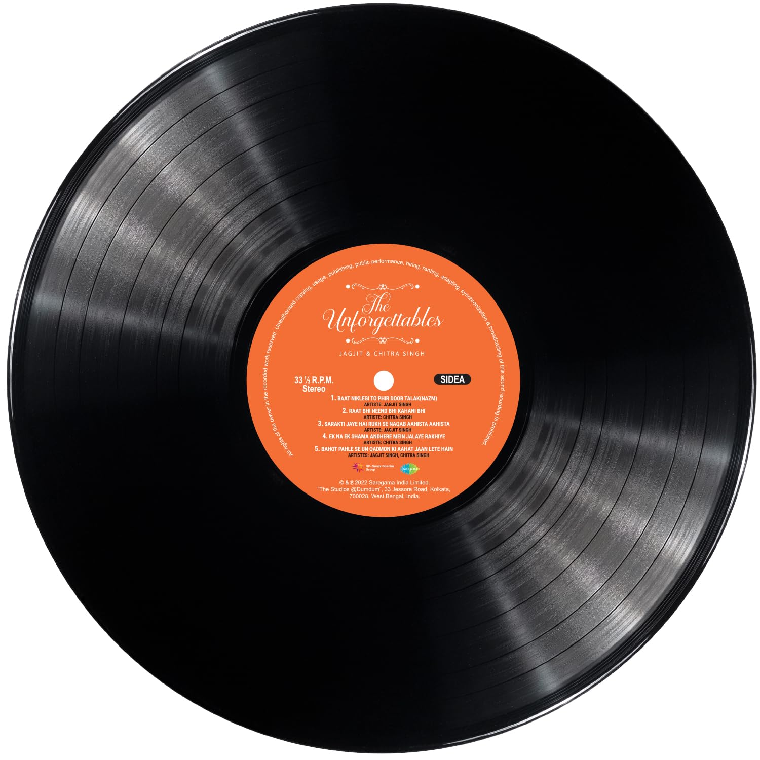 THE UNFORGETTABLES : JAGJIT & CHITRA SINGH - VINYL RECORD - thumbnail 3