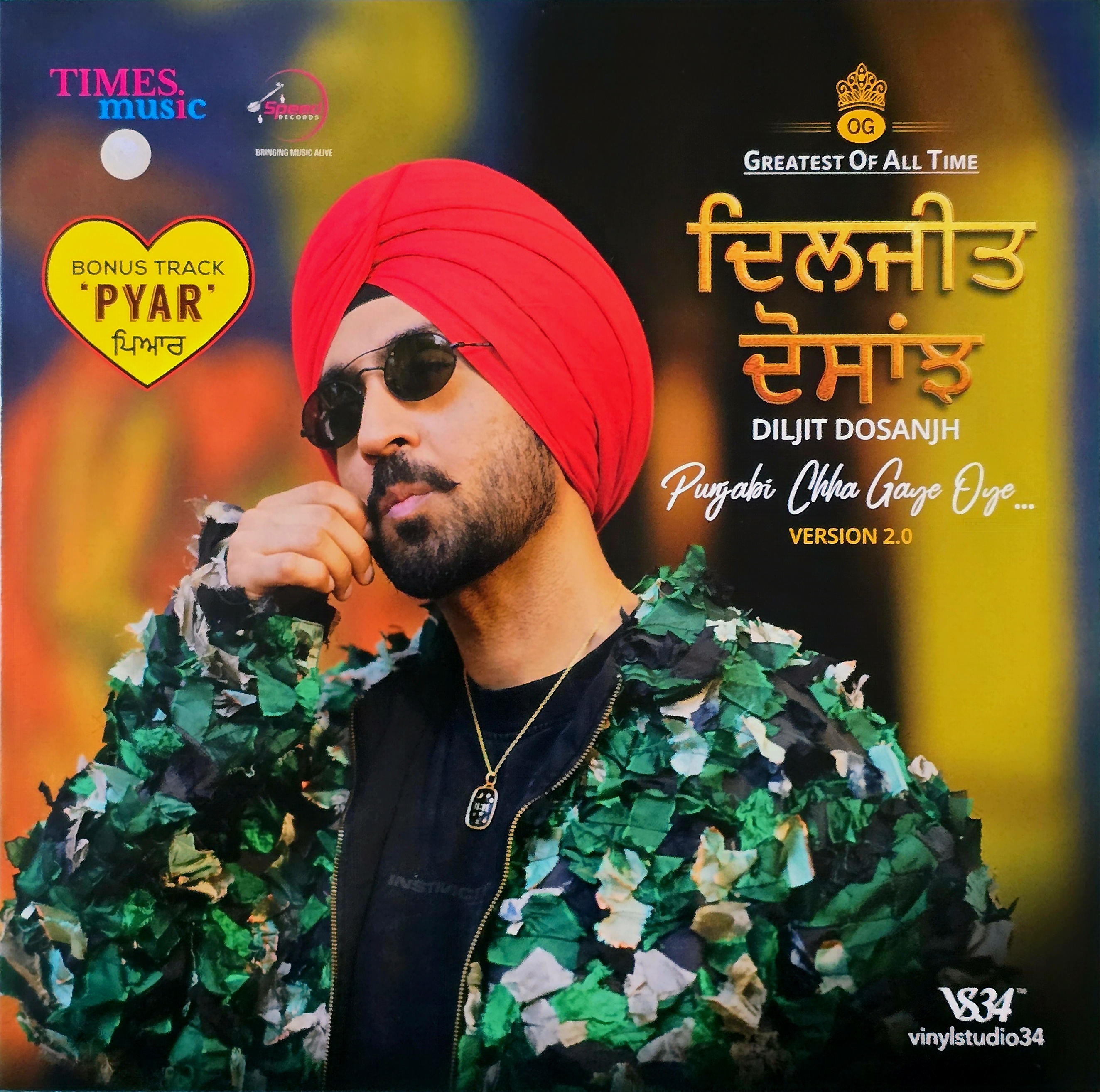 GREATEST OF ALL TIME DILJIT DOSANJH : PUNJABI CHHA GAYE OYE - VINYL RECORD ( RED ) - thumbnail 1