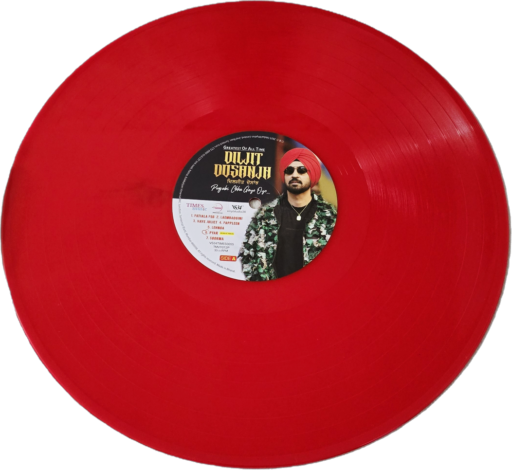 GREATEST OF ALL TIME DILJIT DOSANJH : PUNJABI CHHA GAYE OYE - VINYL RECORD ( RED ) - thumbnail 3