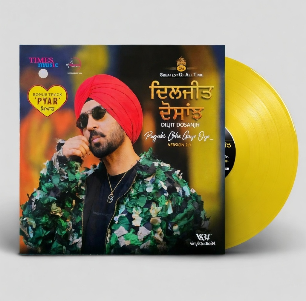 GREATEST OF ALL TIME DILJIT DOSANJH : PUNJABI CHHA GAYE OYE - VINYL RECORD ( YELLOW ) - thumbnail 1